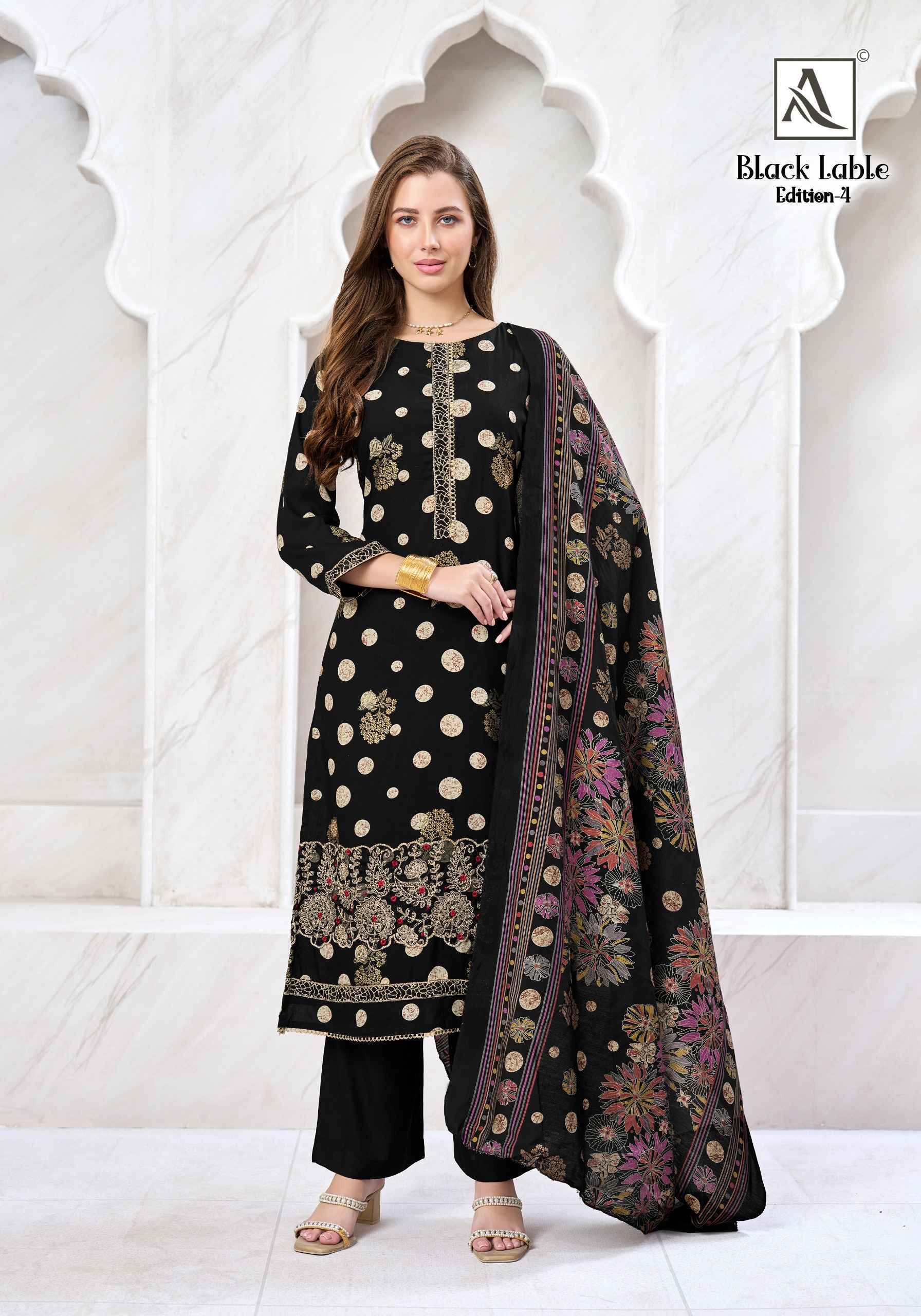 Alok Black Lable Edition 4 Rayon Dress Material Surat Wholesaler ( 6 pcs Catalogue )