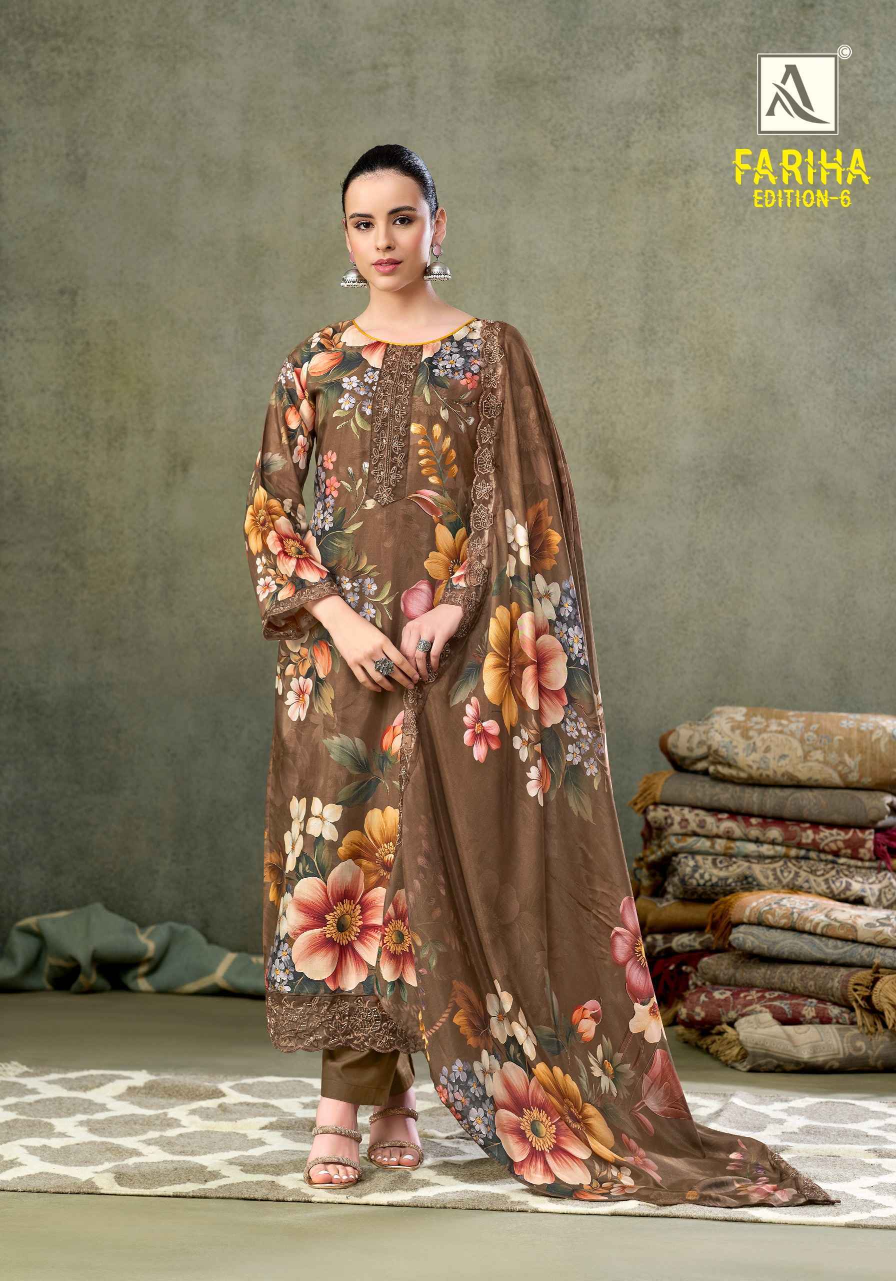 Alok Fariha Edition 6 Muslin Dress Material Wholesale Collection ( 8 Pcs Catalog )