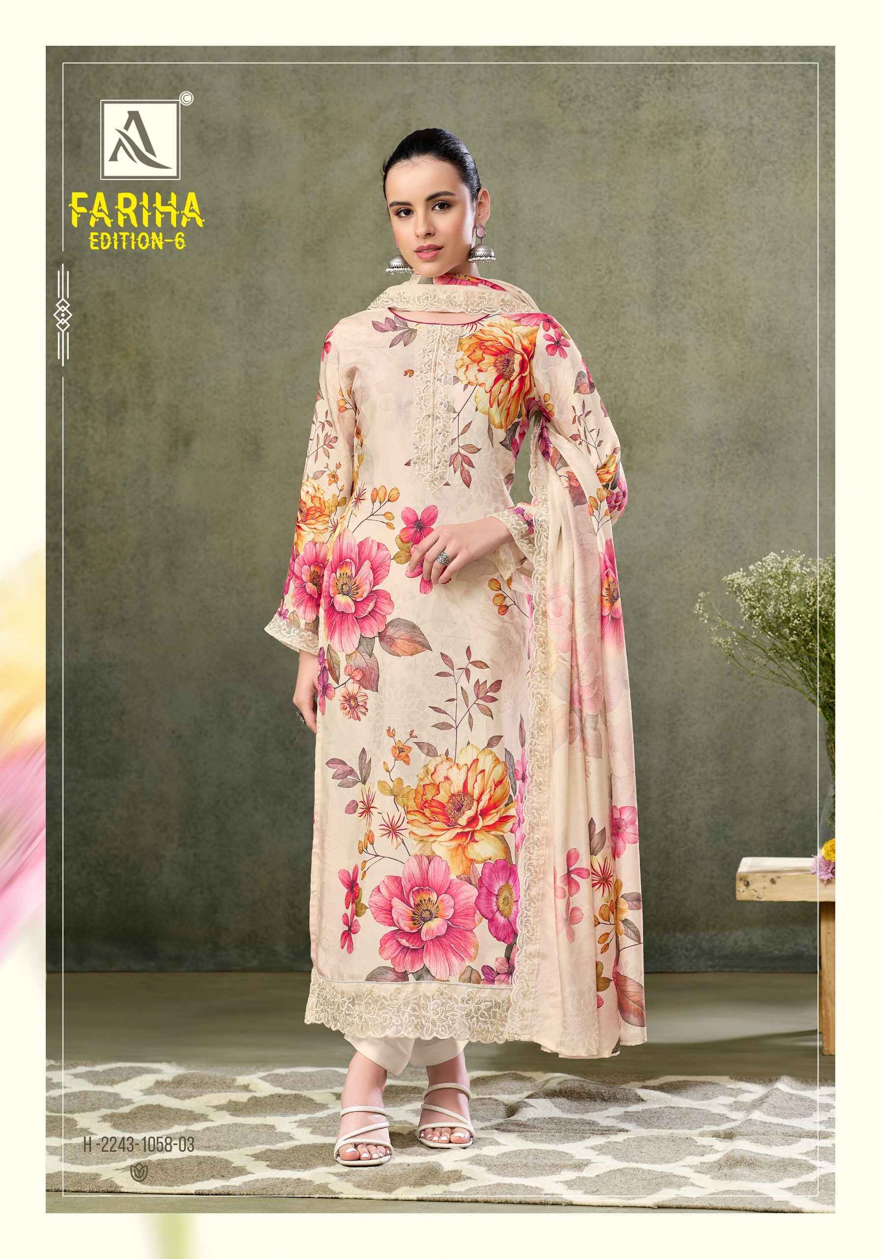 Alok Fariha Edition 6 Muslin Dress Material Wholesale Collection ( 8 Pcs Catalog )