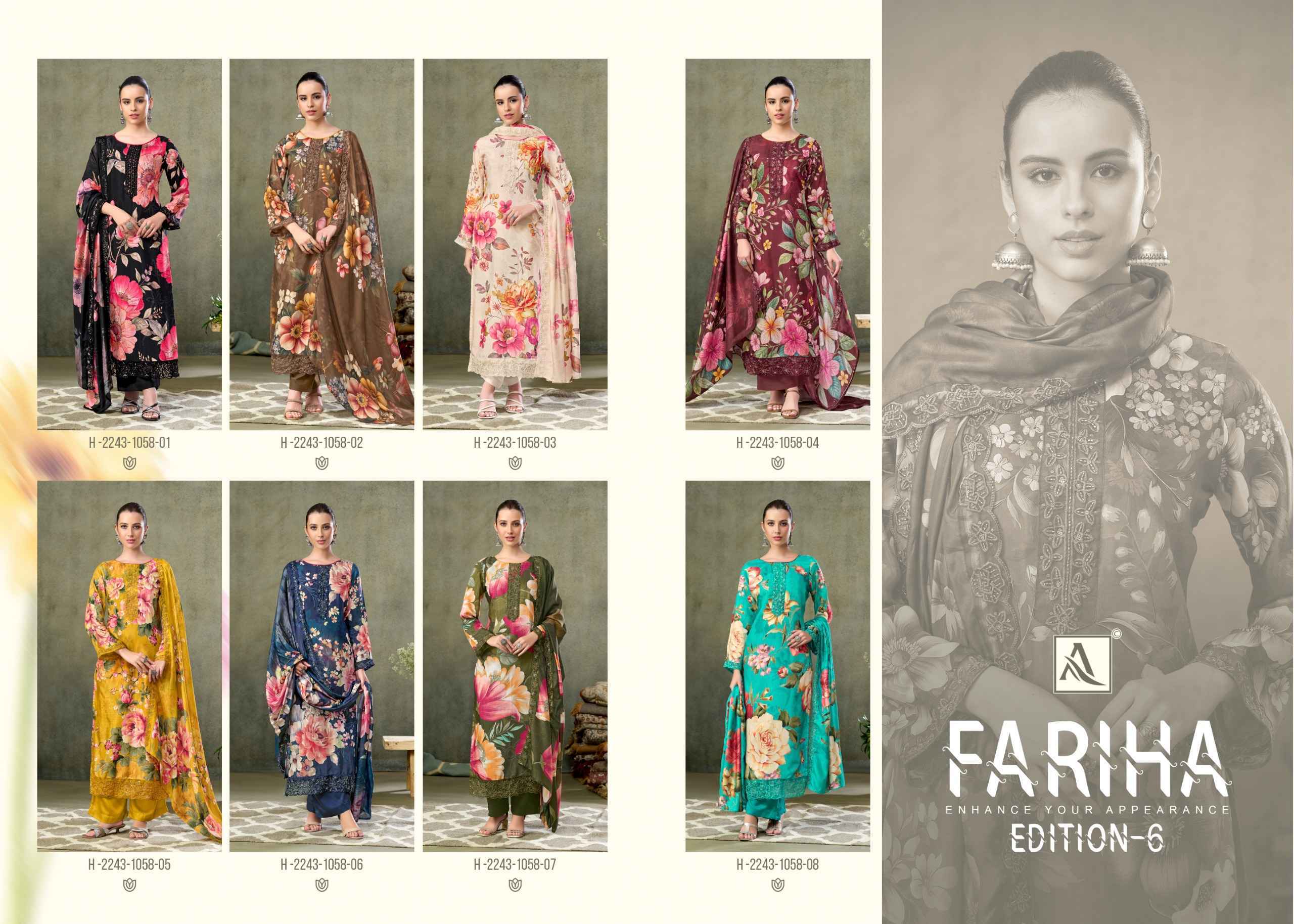 Alok Fariha Edition 6 Muslin Dress Material Wholesale Collection ( 8 Pcs Catalog )