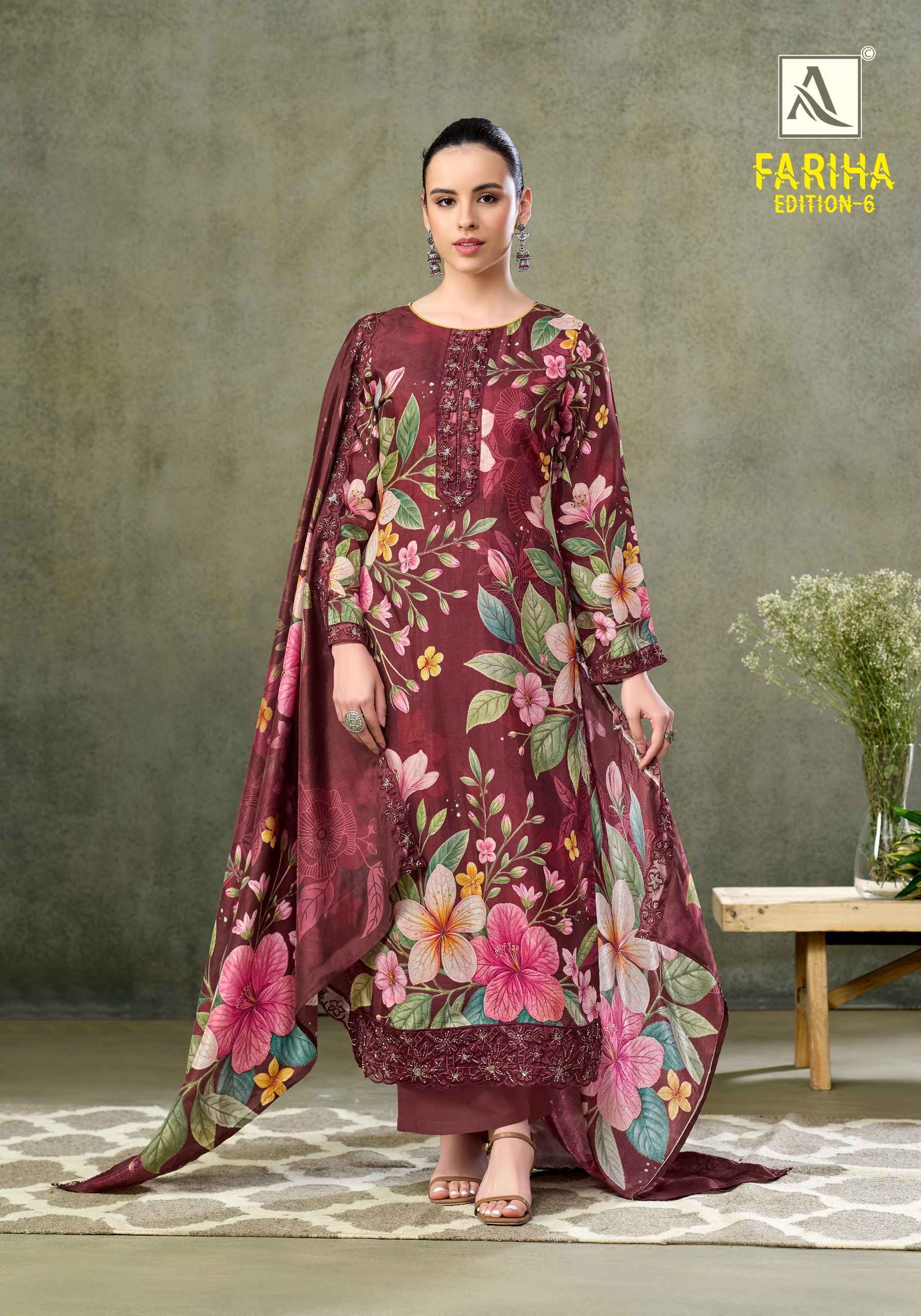Alok Fariha Edition 6 Muslin Dress Material Wholesale Collection ( 8 Pcs Catalog )