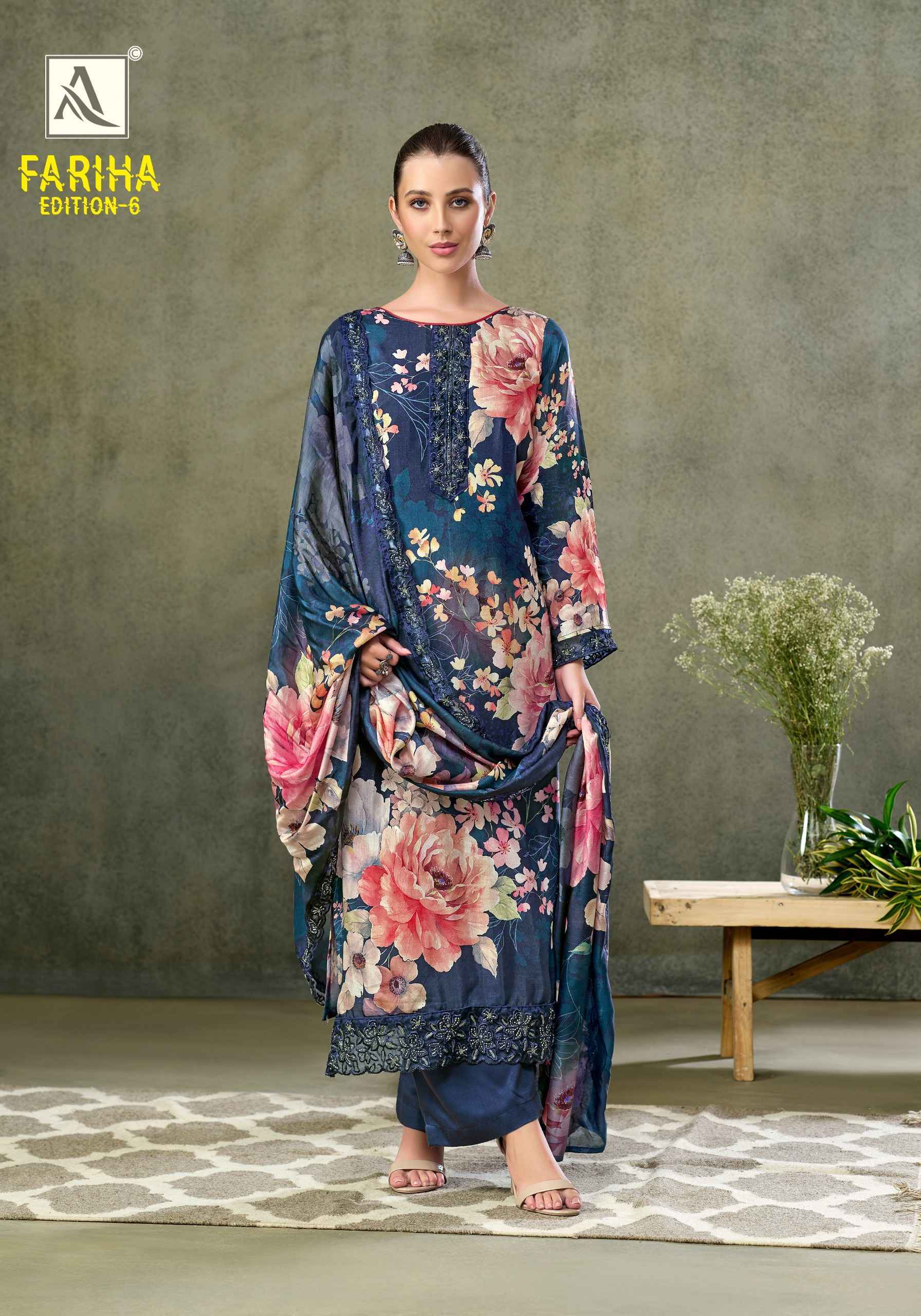 Alok Fariha Edition 6 Muslin Dress Material Wholesale Collection ( 8 Pcs Catalog )