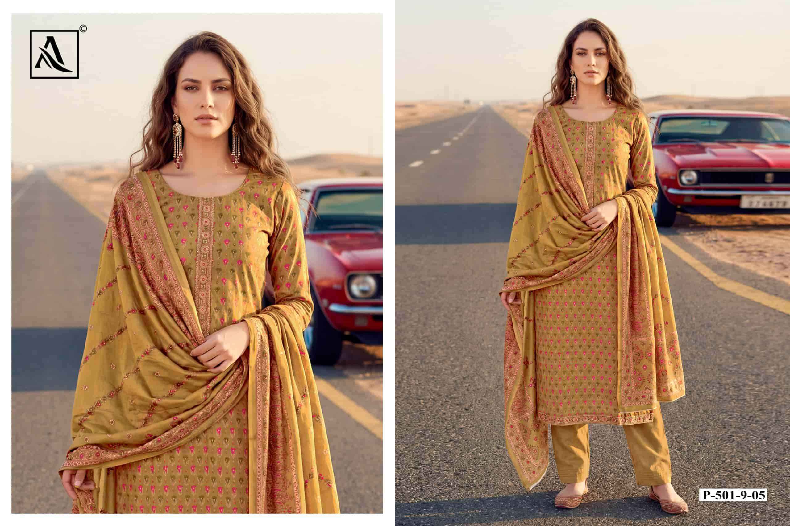 Alok Suit Ivory Fancy Ladies Dress Material Wholesale Collection ( 6 Pcs Catalog )