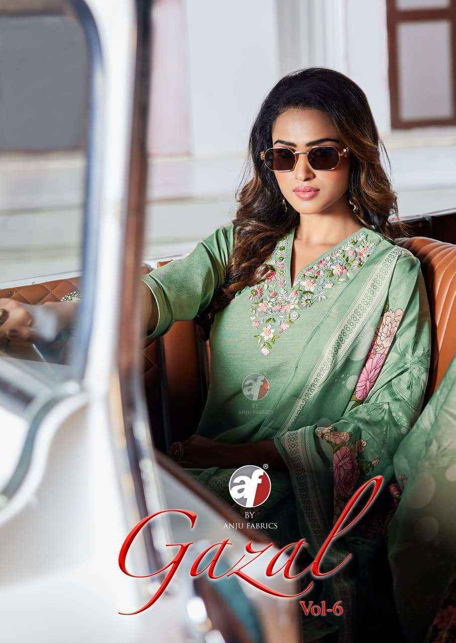 Anju Fabrics Gazal Vol 6 Viscose Nylon Kurti Combo Collection ( 6 Pcs Catalog )
