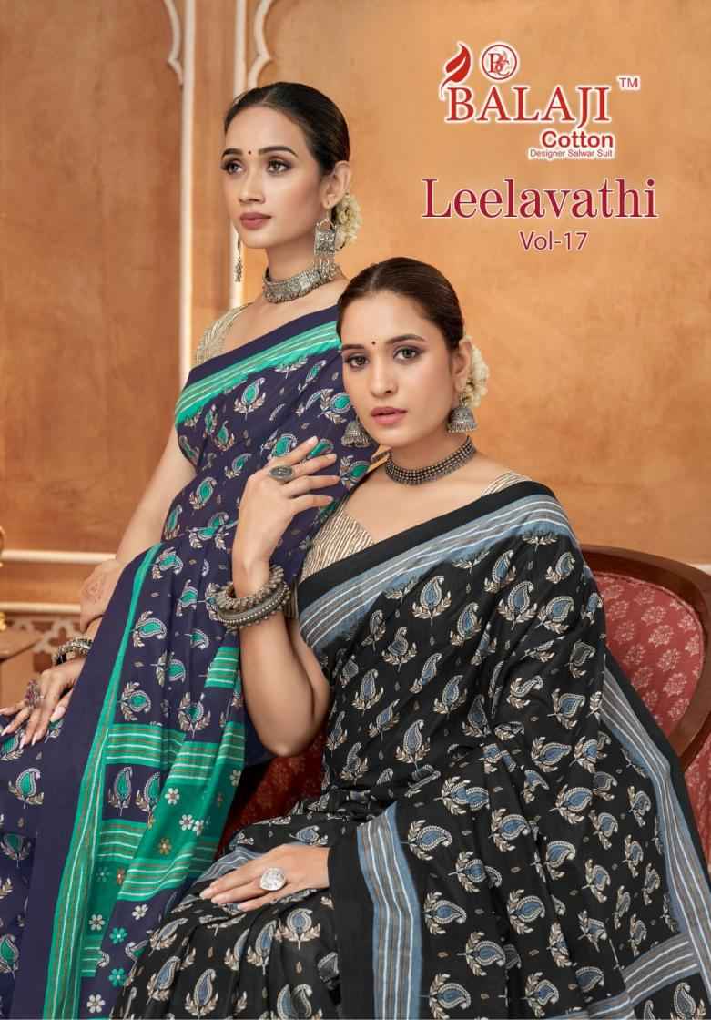 Balaji Cotton Leelavathi Vol 17 Pure Cotton saree wholesale Price ( 20 Pcs Catalogue )