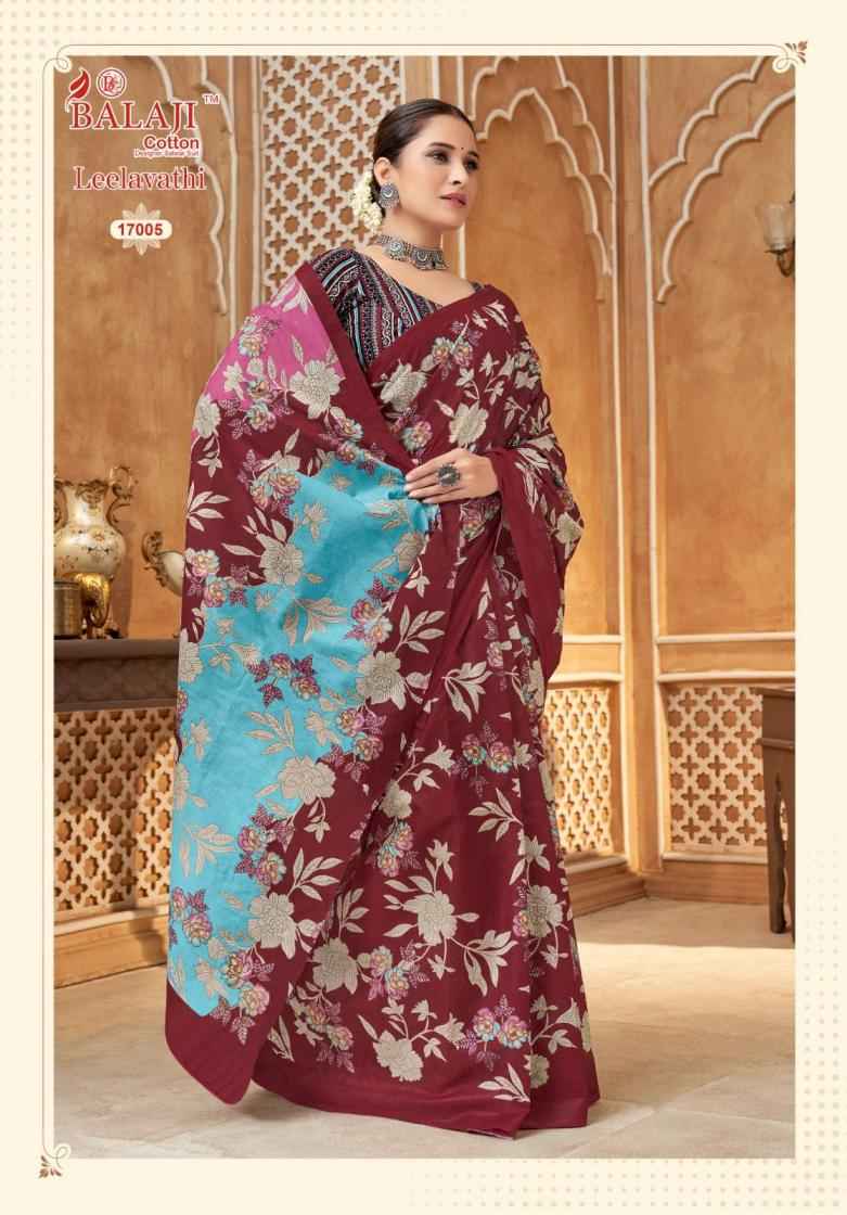 Balaji Cotton Leelavathi Vol 17 Pure Cotton saree wholesale Price ( 20 Pcs Catalogue )