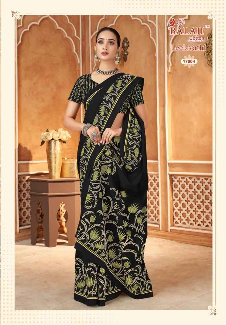 Balaji Cotton Leelavathi Vol 17 Pure Cotton saree wholesale Price ( 20 Pcs Catalogue )