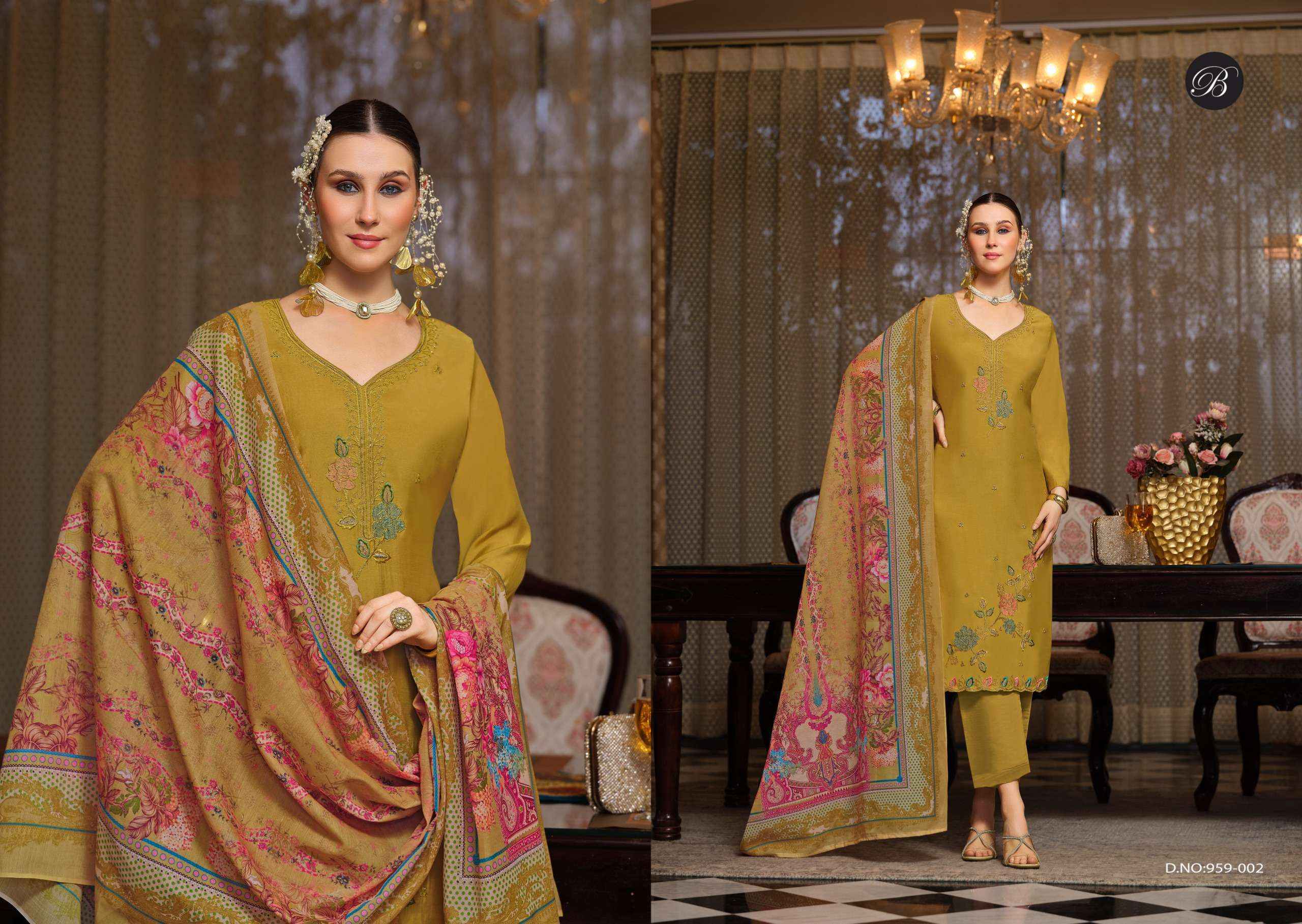 Belliza Designer Gulfam Muslin Dress Material Wholesale Price ( 6 pcs Catalogue )