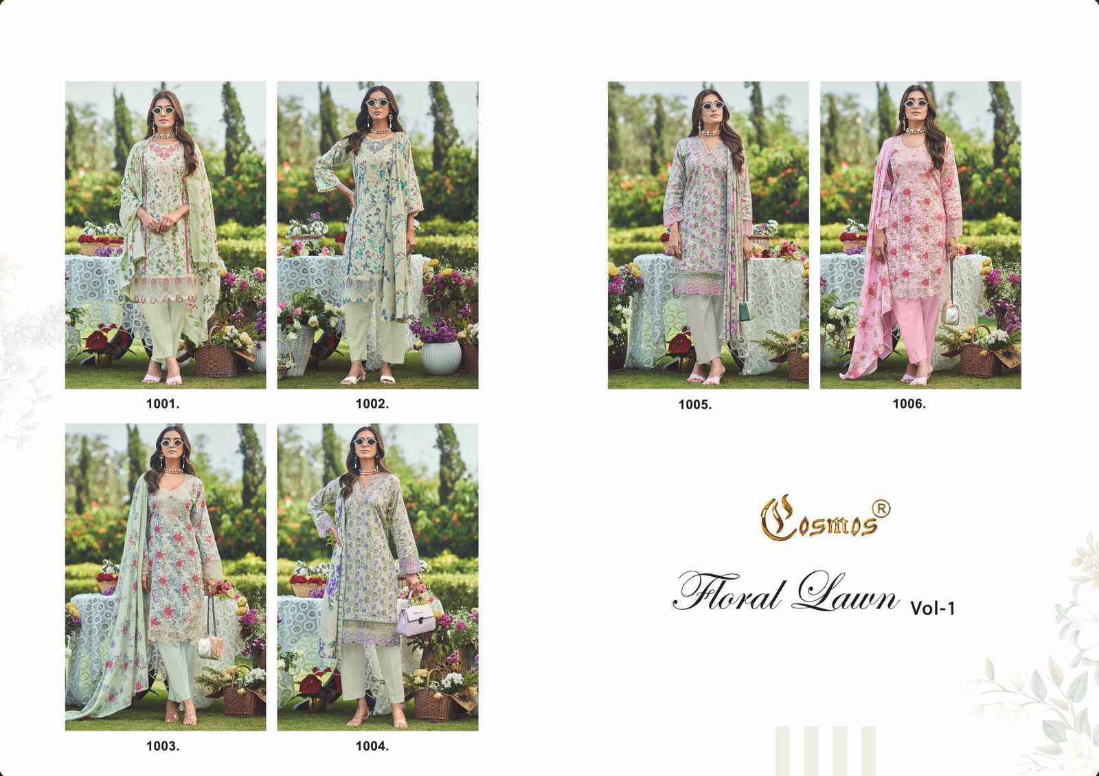 Cosmos Fashion Floral Lawn Vol 1 Lawn Cotton Dress Material Wholesale Price ( 6 pcs Catalogue )