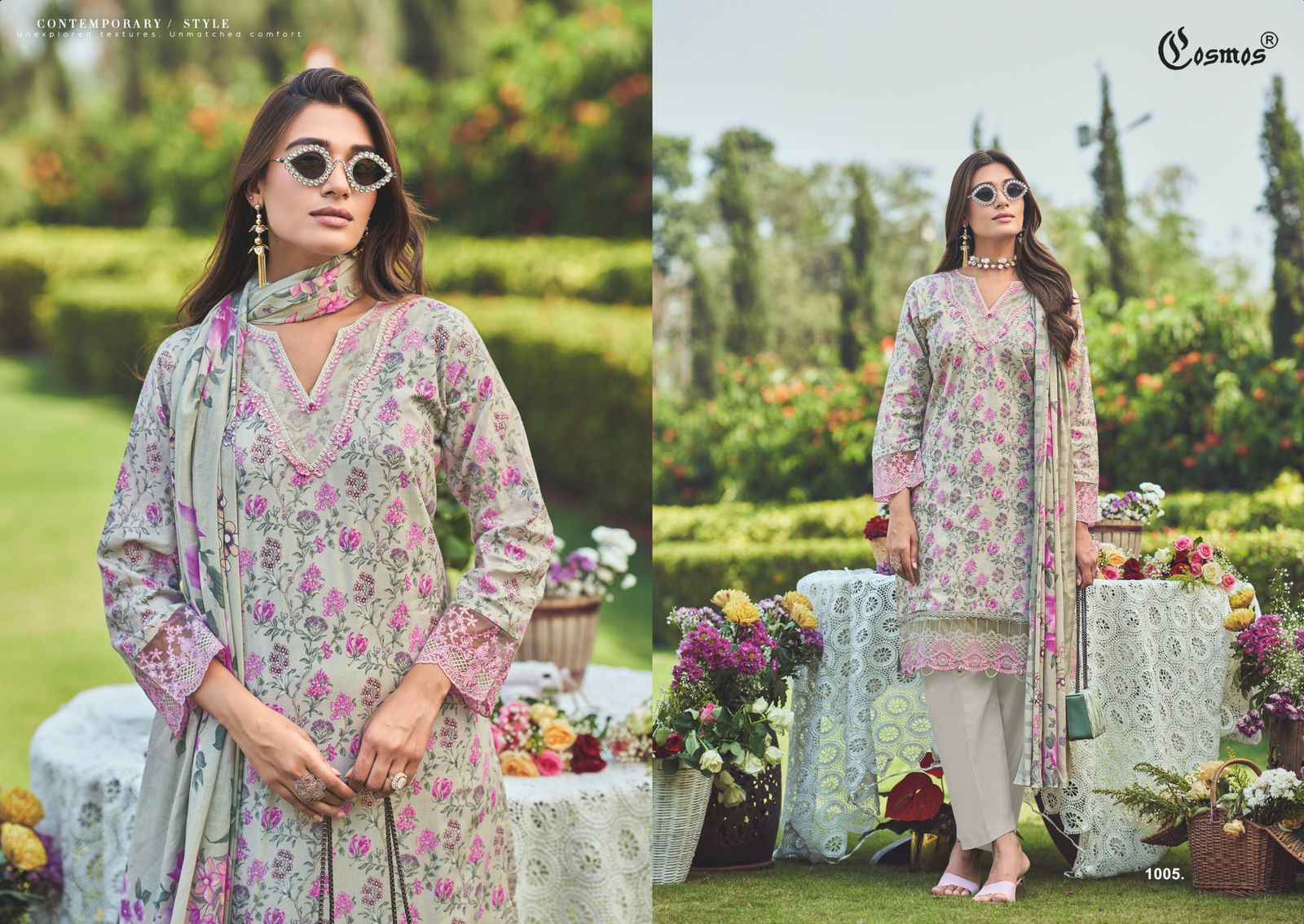 Cosmos Fashion Floral Lawn Vol 1 Lawn Cotton Dress Material Wholesale Price ( 6 pcs Catalogue )