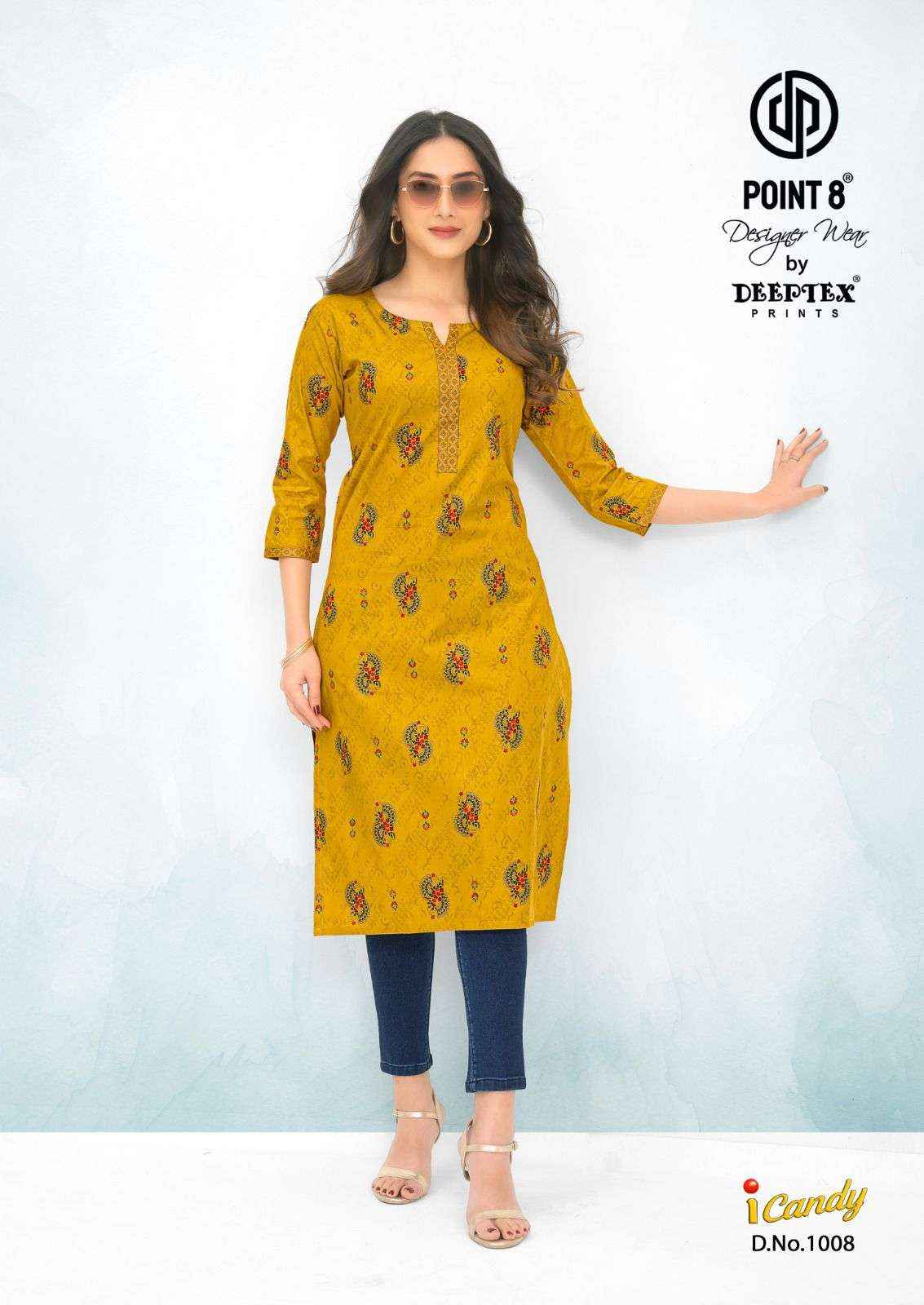 Deeptex I Candy Vol 1 Heavy Cotton Printed Straight Kurti Set Collection ( 10 Pcs Catalog )