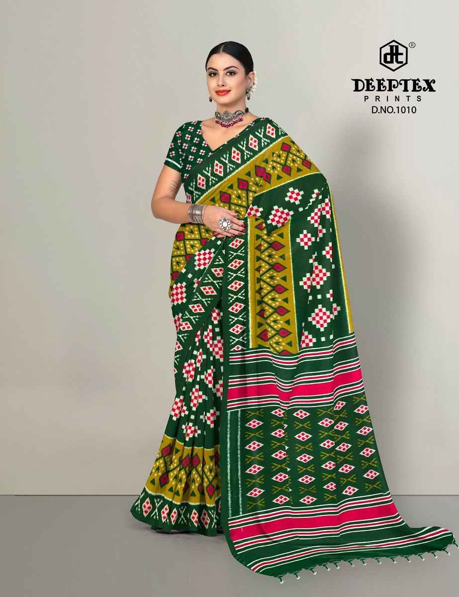 Deeptex Prints Ikkat Special Vol-10 Pure Cotton Saree Wholesale Price ( 10 Pcs Catalogue )