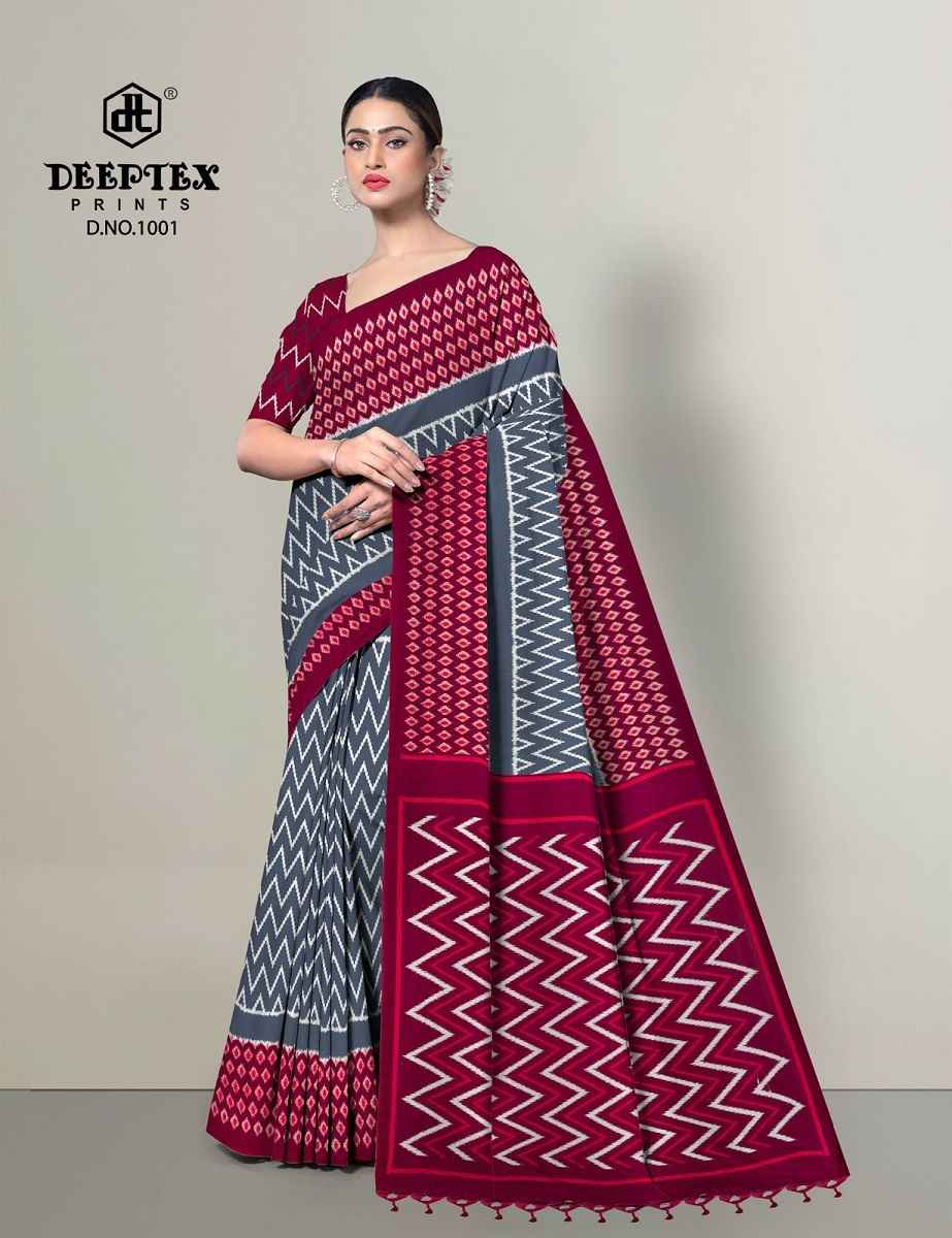 Deeptex Prints Ikkat Special Vol-10 Pure Cotton Saree Wholesale Price ( 10 Pcs Catalogue )