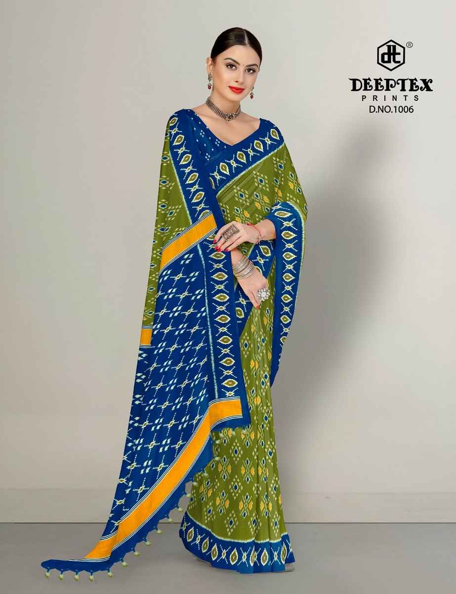 Deeptex Prints Ikkat Special Vol-10 Pure Cotton Saree Wholesale Price ( 10 Pcs Catalogue )