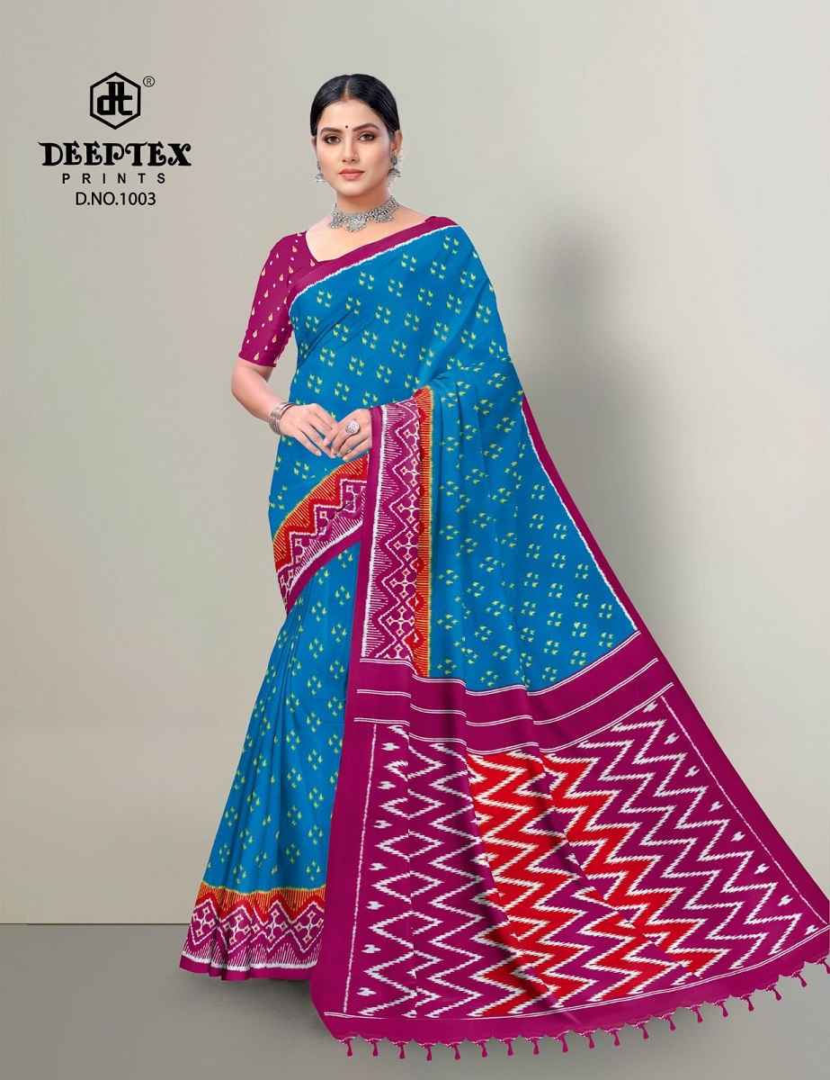 Deeptex Prints Ikkat Special Vol-10 Pure Cotton Saree Wholesale Price ( 10 Pcs Catalogue )
