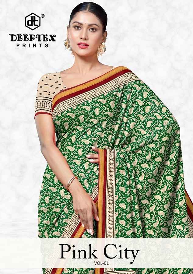 Deeptex Prints Pinky City Vol 1 Pure Cotton Saree Wholesale Price ( 10 Pcs Catalogue )