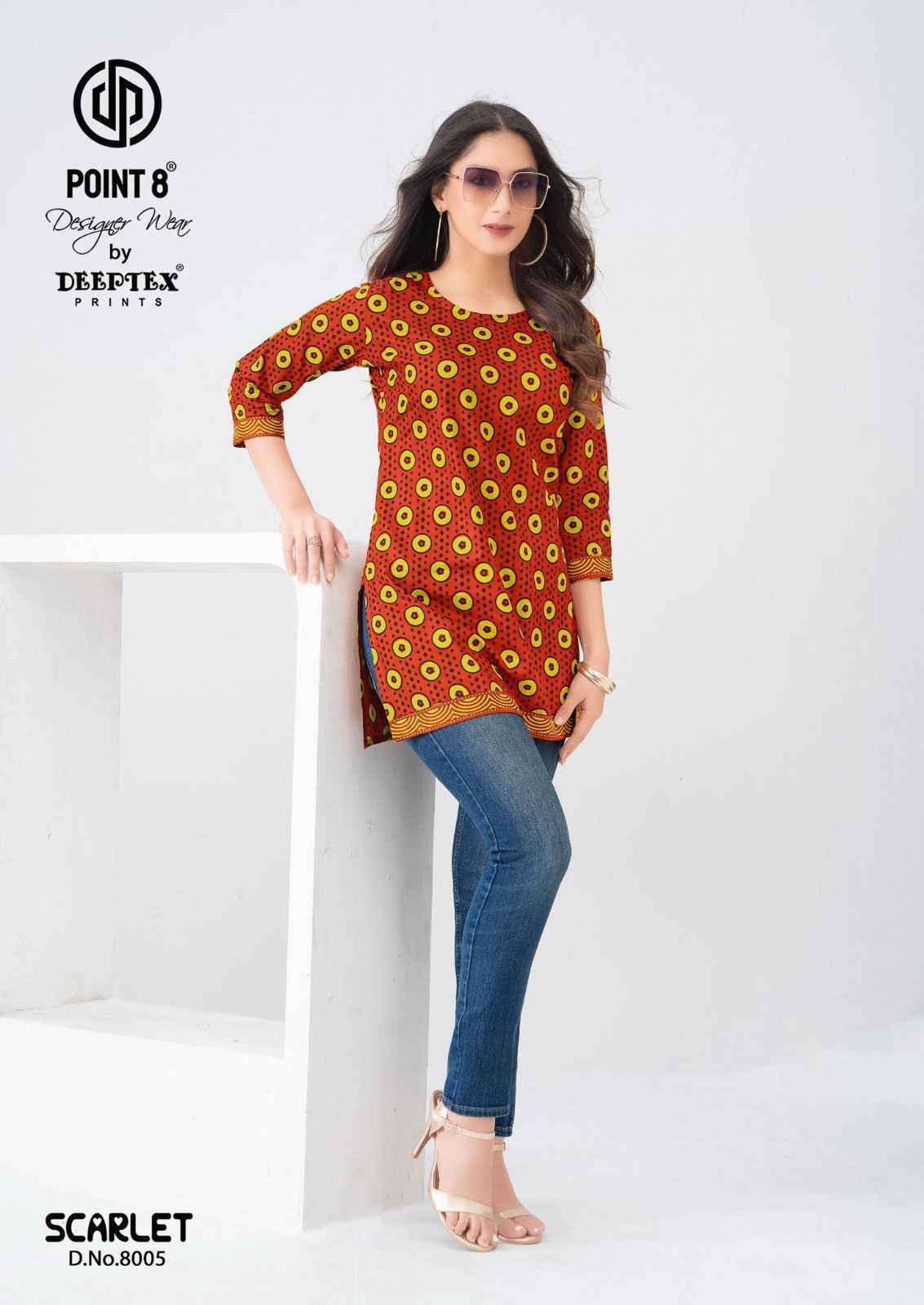 Deeptex Scarlet Vol 8 Short Cotton Tops Wholesale Price ( 10 pcs Catalogue )