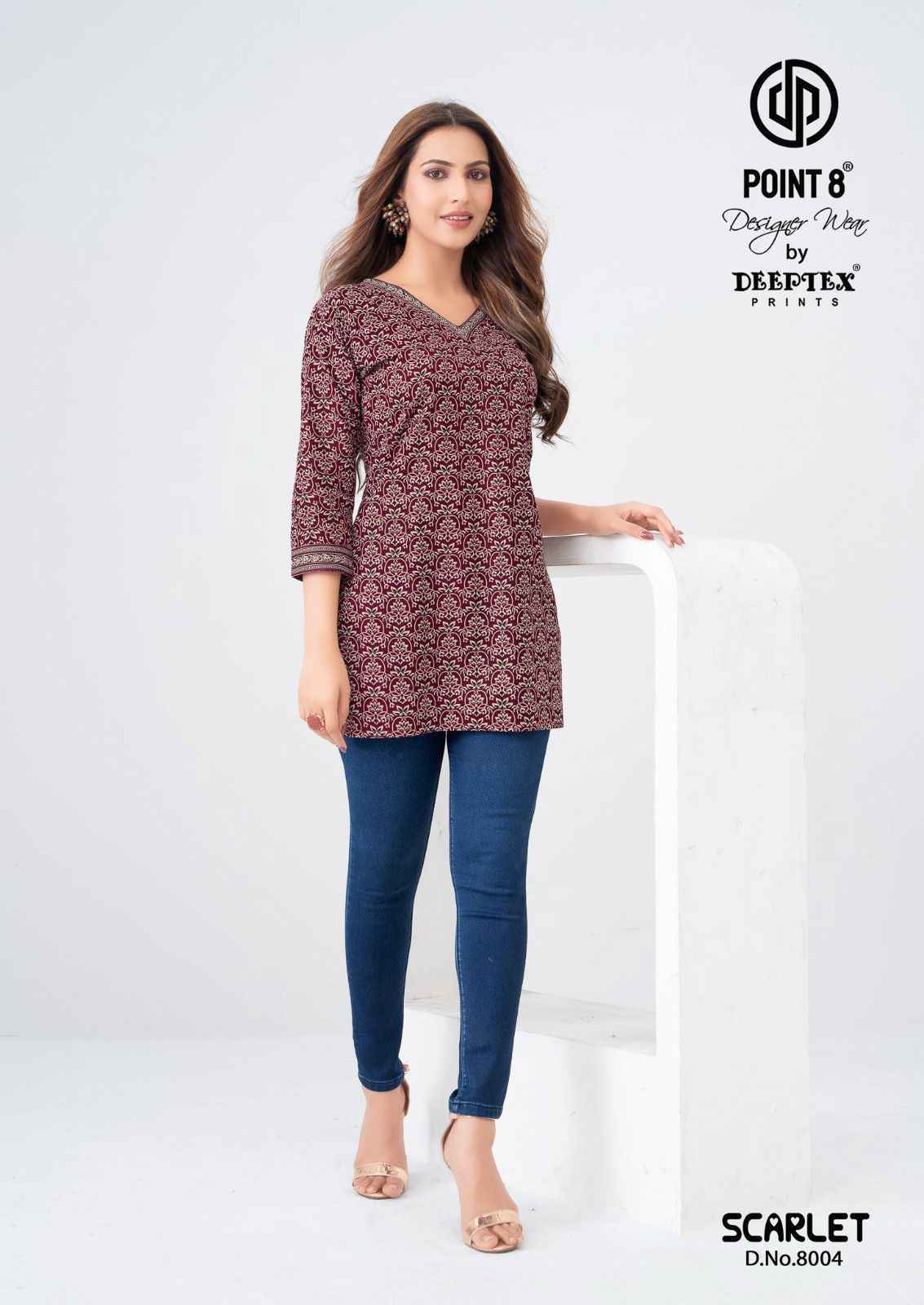 Deeptex Scarlet Vol 8 Short Cotton Tops Wholesale Price ( 10 pcs Catalogue )