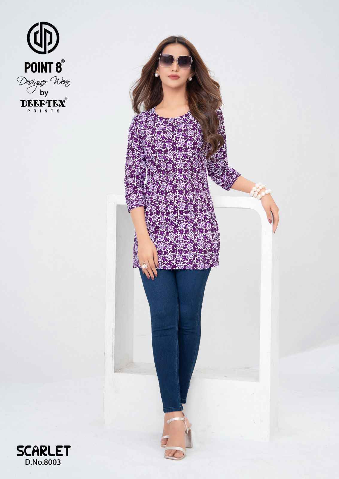 Deeptex Scarlet Vol 8 Short Cotton Tops Wholesale Price ( 10 pcs Catalogue )