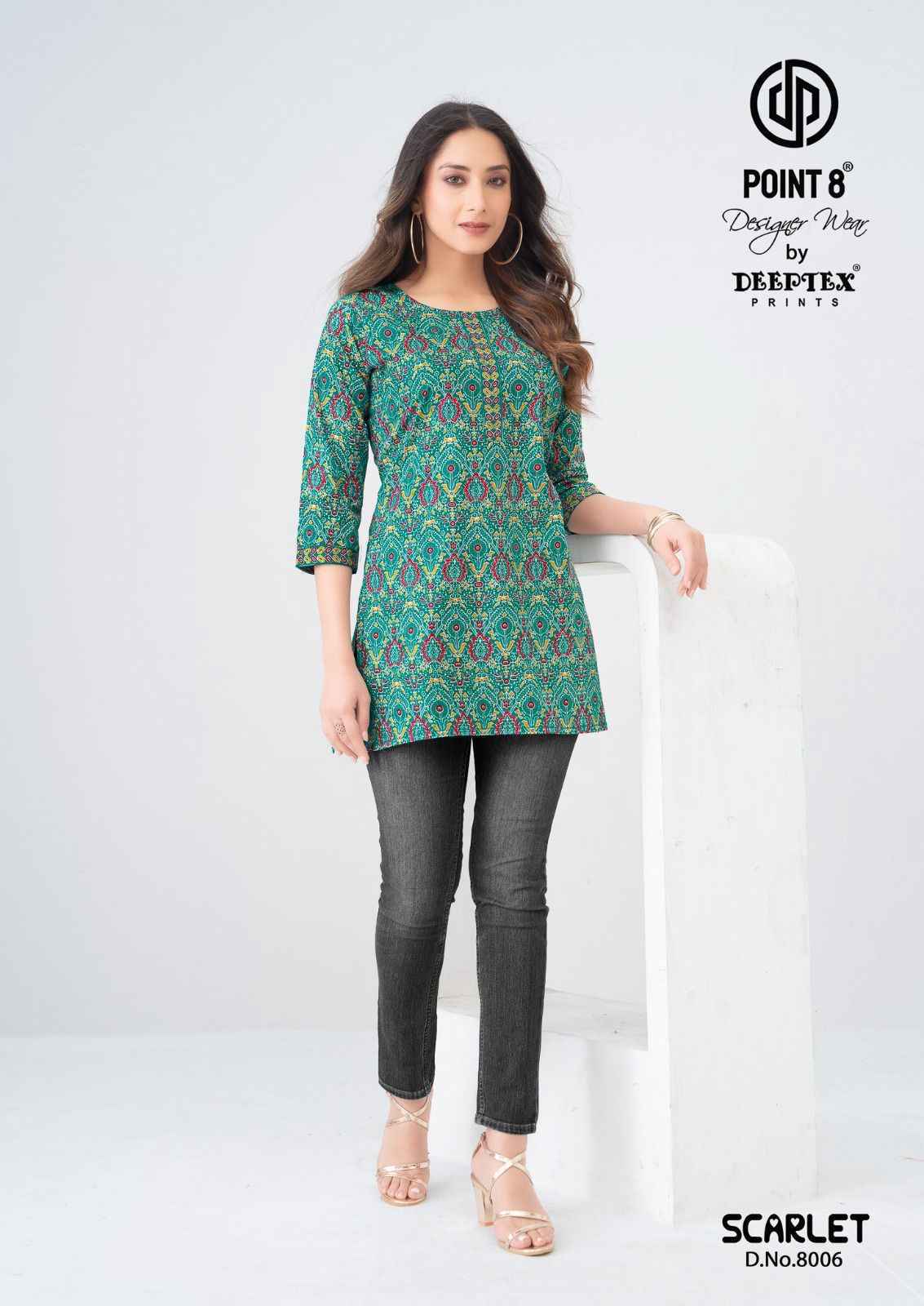 Deeptex Scarlet Vol 8 Short Cotton Tops Wholesale Price ( 10 pcs Catalogue )