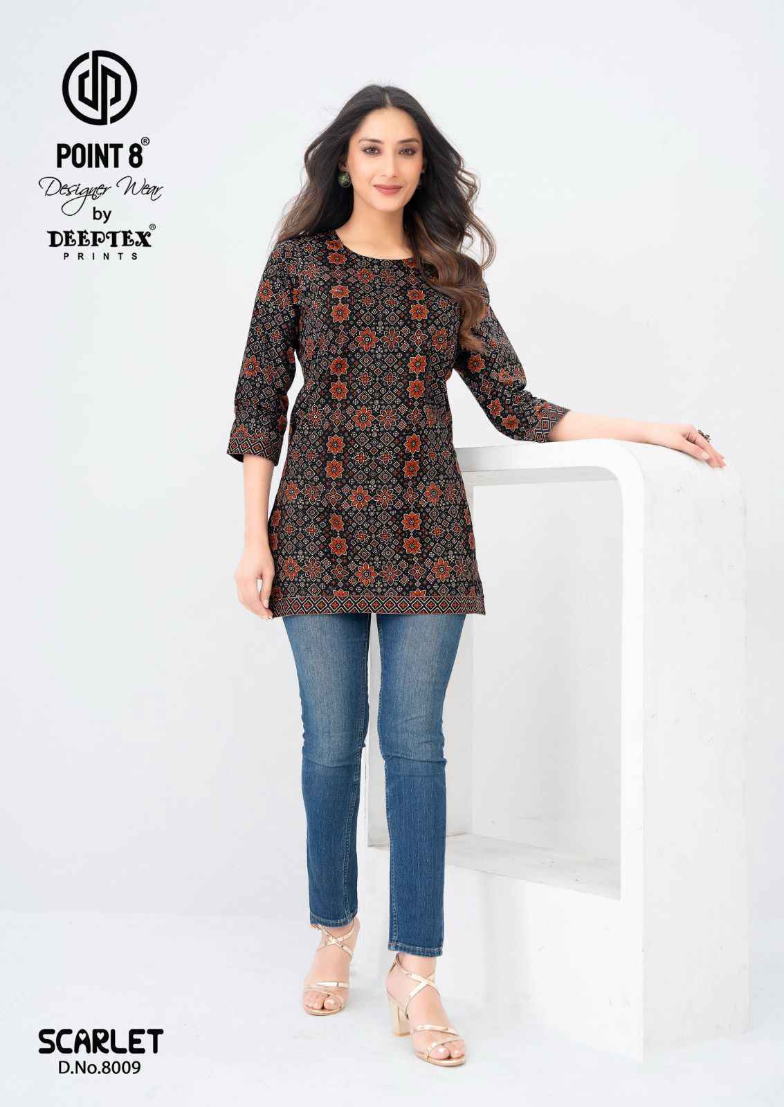 Deeptex Scarlet Vol 8 Short Cotton Tops Wholesale Price ( 10 pcs Catalogue )