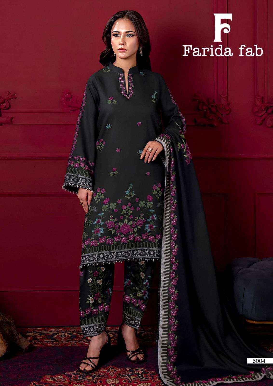 Farida Fab Ramsha Vol 6 Unstitch Pure Cotton Suit Collection ( 6 Pcs Catalog )