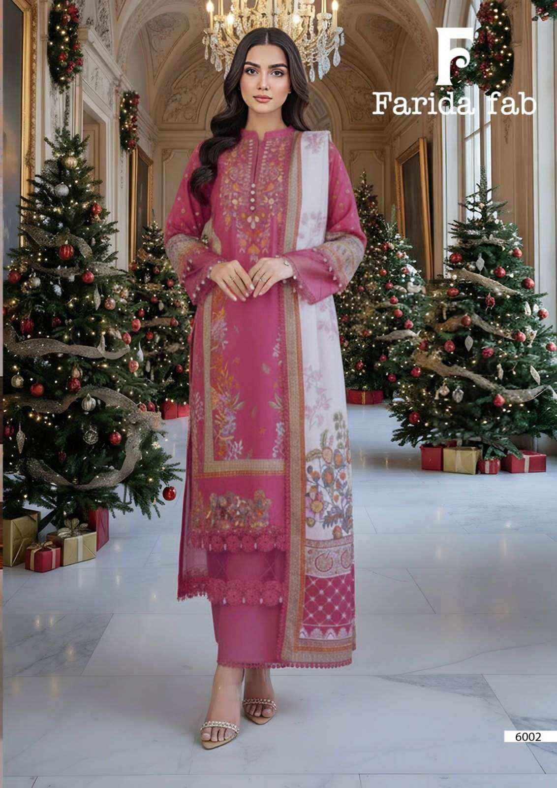 Farida Fab Ramsha Vol 6 Unstitch Pure Cotton Suit Collection ( 6 Pcs Catalog )