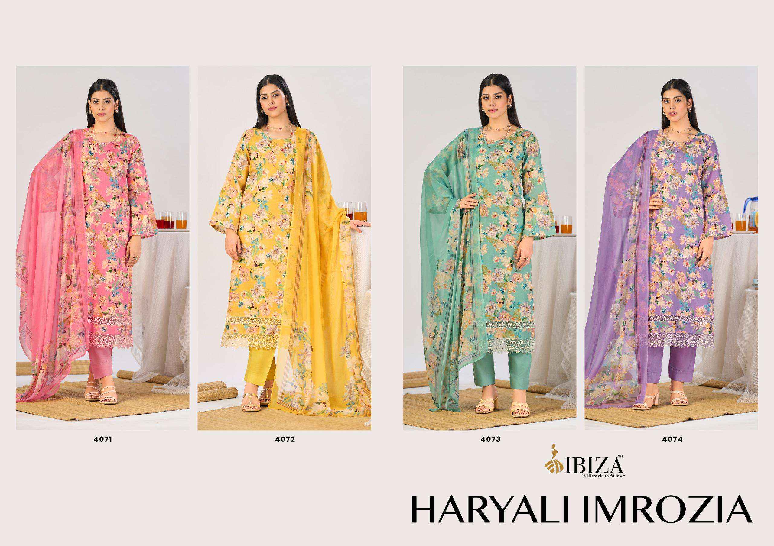 Ibiza Haryali Imrozia Digital Printed Linen Dress Material Wholesale Collection ( 4 Pcs catalog )