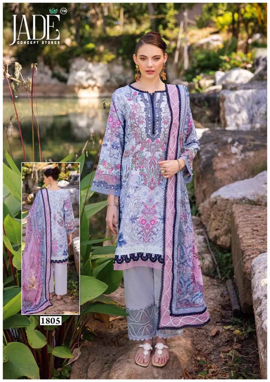 Jade Bin Saeed Heavy Luxury Vol 18 Lawn Cotton Dress Material Wholesale Collection ( 6 Pcs Catalog )