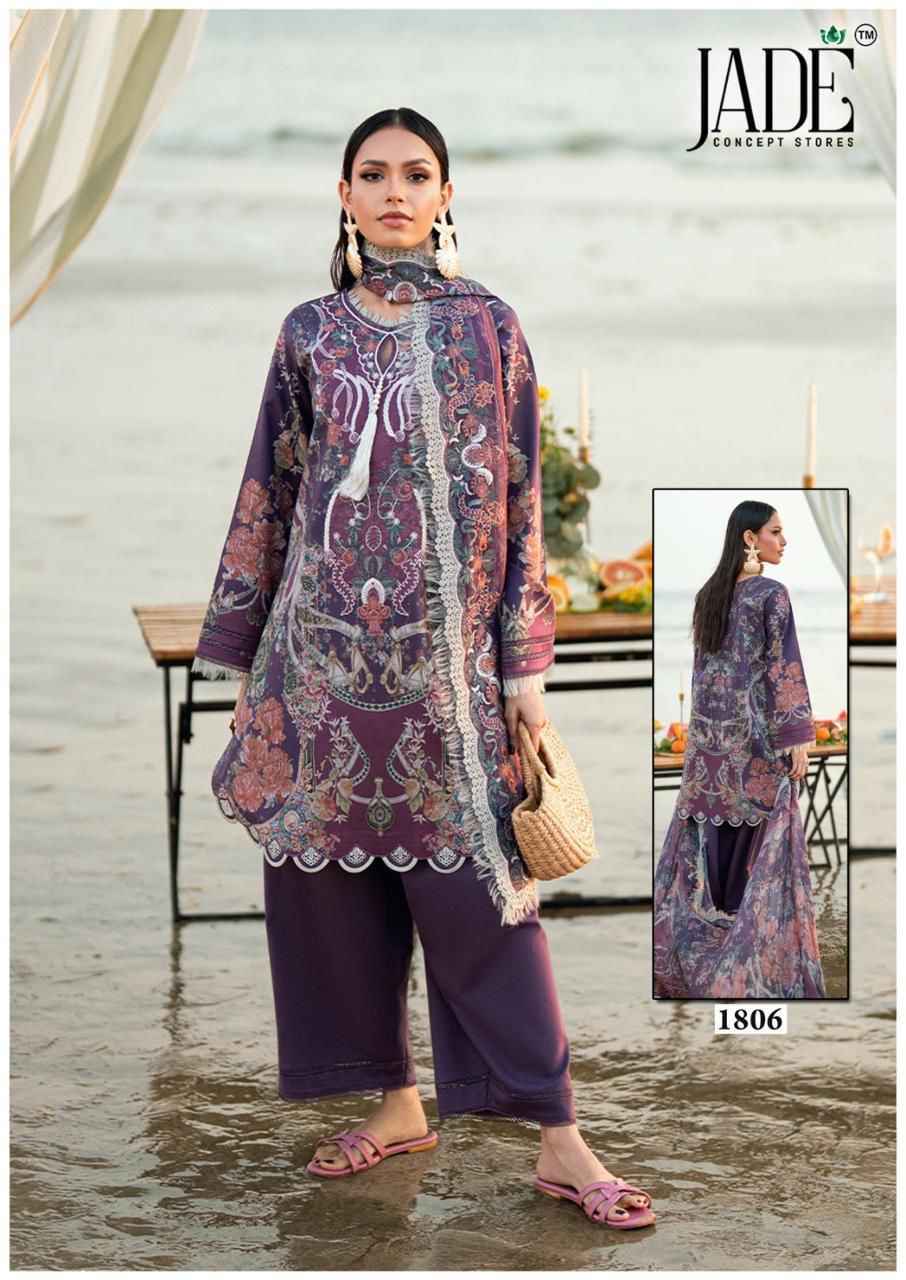 Jade Bin Saeed Heavy Luxury Vol 18 Lawn Cotton Dress Material Wholesale Collection ( 6 Pcs Catalog )
