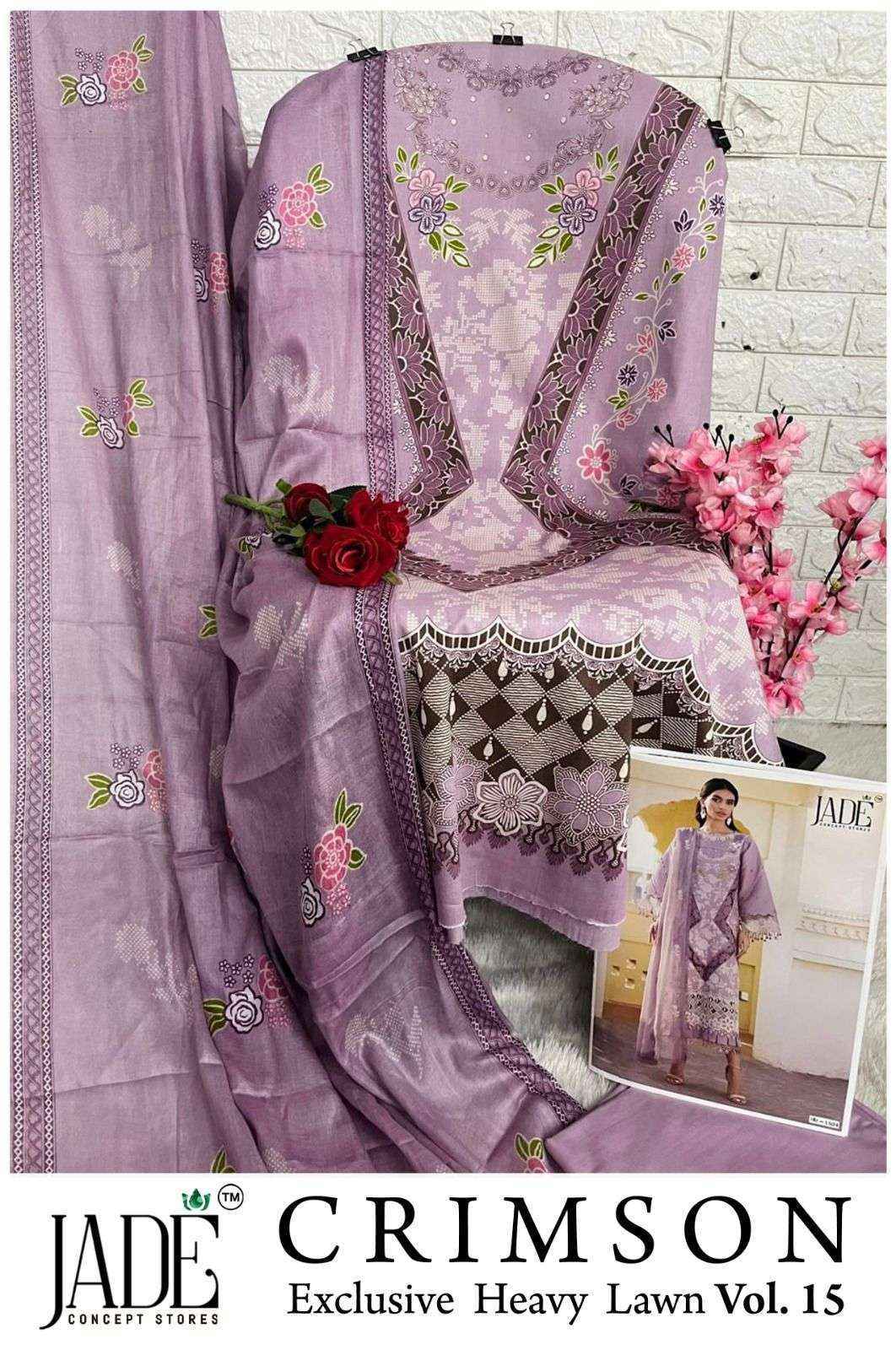 Jade Crimson Vol 15 Lawn Cotton Dress Material Wholesale Collection ( 6 Pcs Catalog )