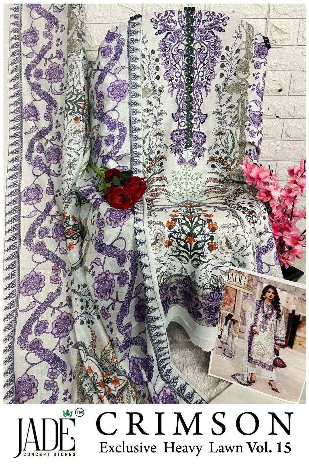 Jade Crimson Vol 15 Lawn Cotton Dress Material Wholesale Collection ( 6 Pcs Catalog )