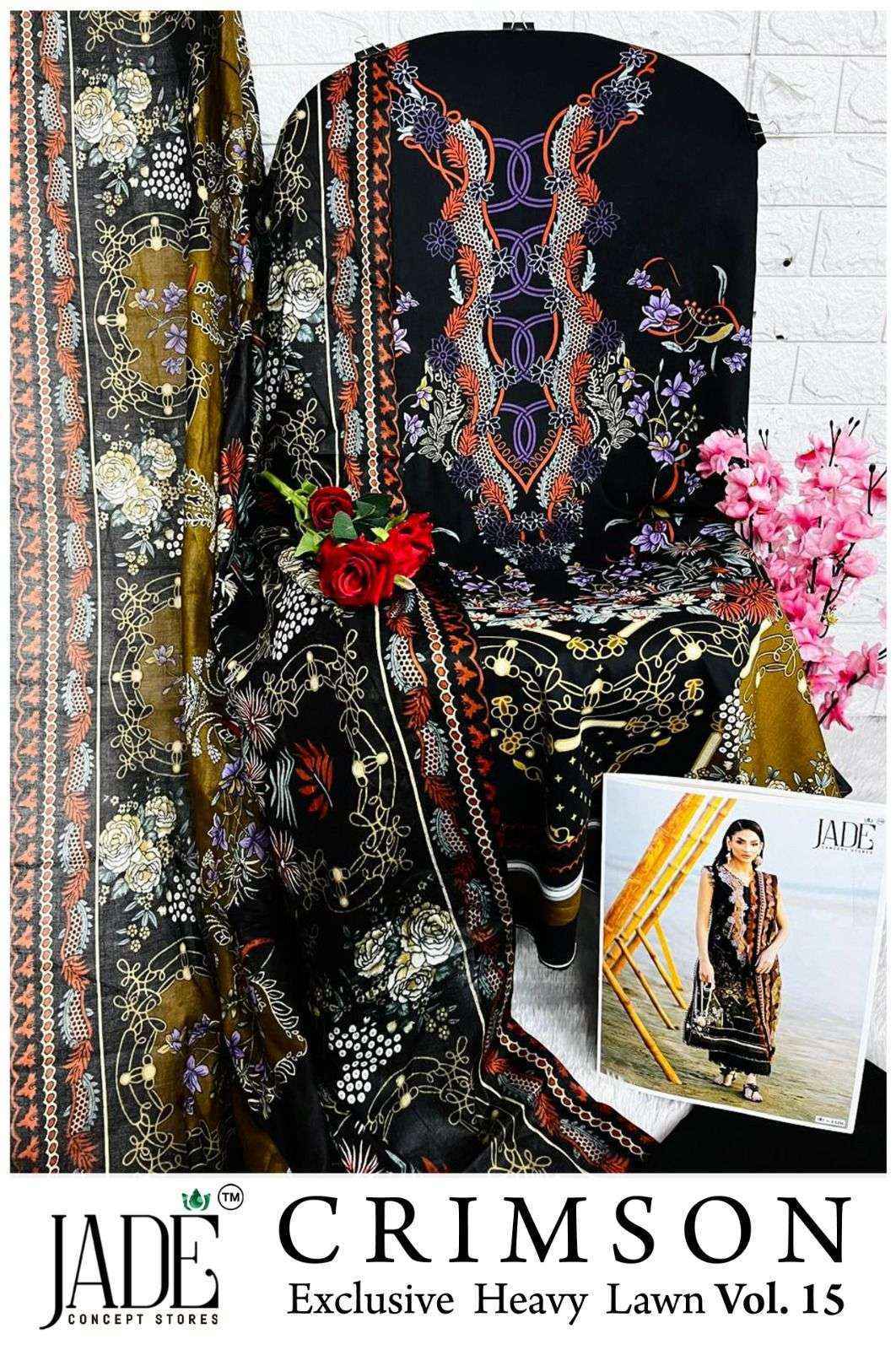 Jade Crimson Vol 15 Lawn Cotton Dress Material Wholesale Collection ( 6 Pcs Catalog )