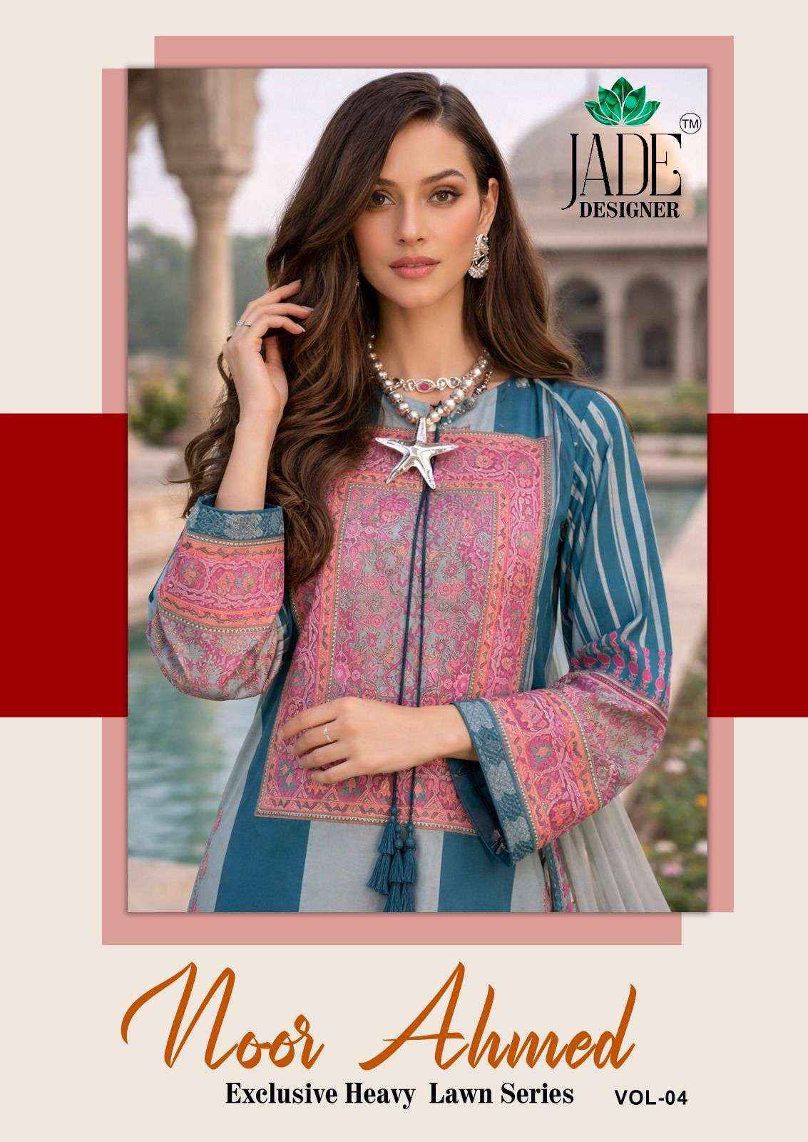 Jade Noor Ahmed Vol 4 Lawn Cotton Pakistani Dress Material Wholesale Price ( 6 Pcs Catalogue )