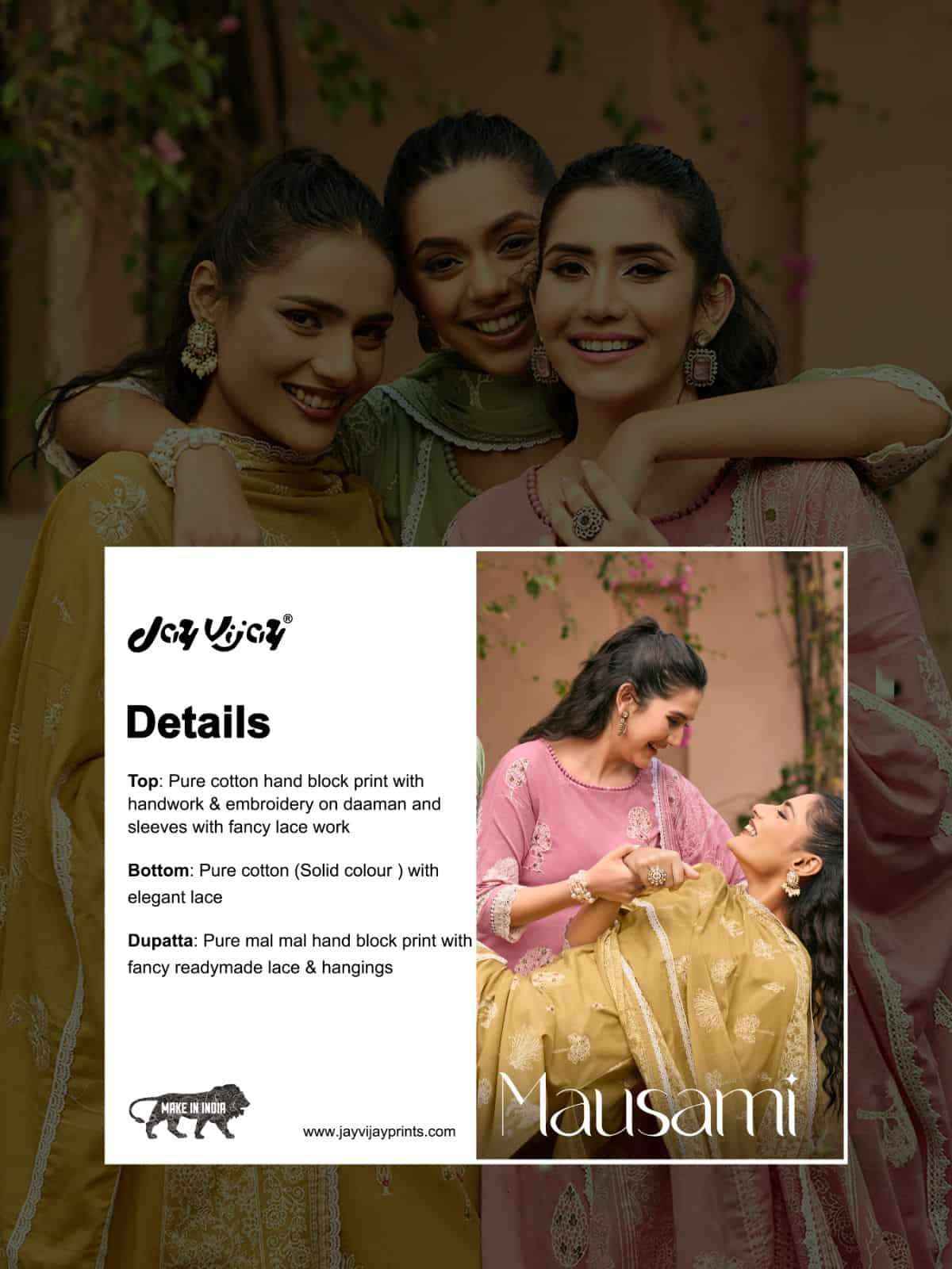 Jay Vijay Mausami Pure Cotton Premium Designs Suit Wholesale Collection ( 6 Pcs Catalog )