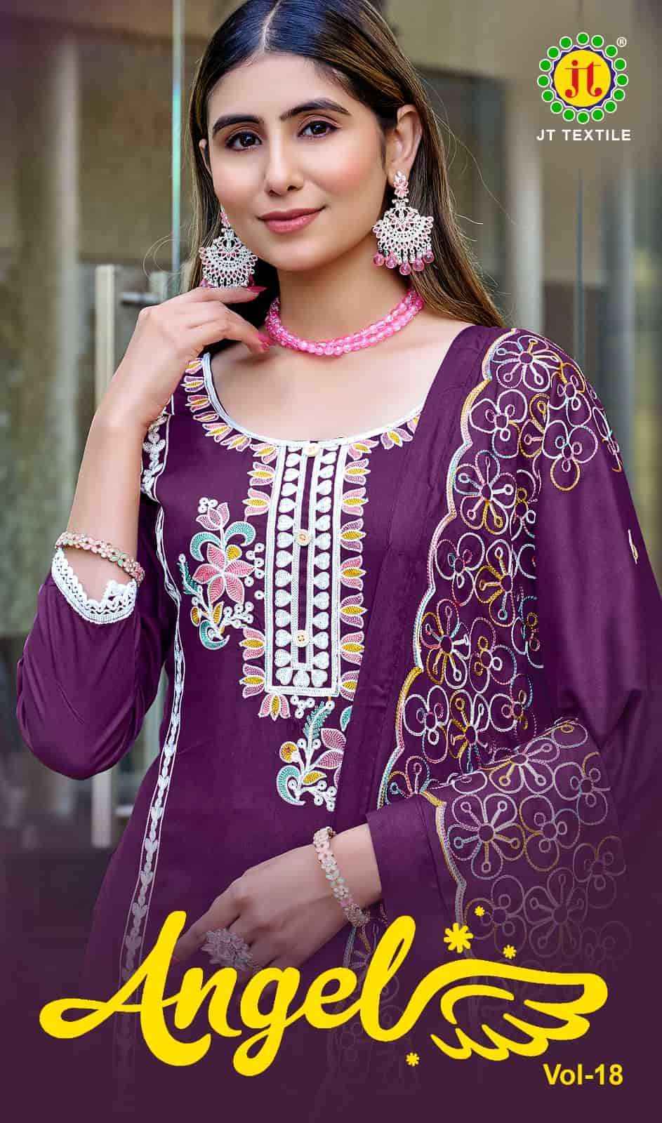 Jt Angel Vol 18 Rayon Pakistani Dress Material Wholesale Price ( 5 Pcs Catalogue )