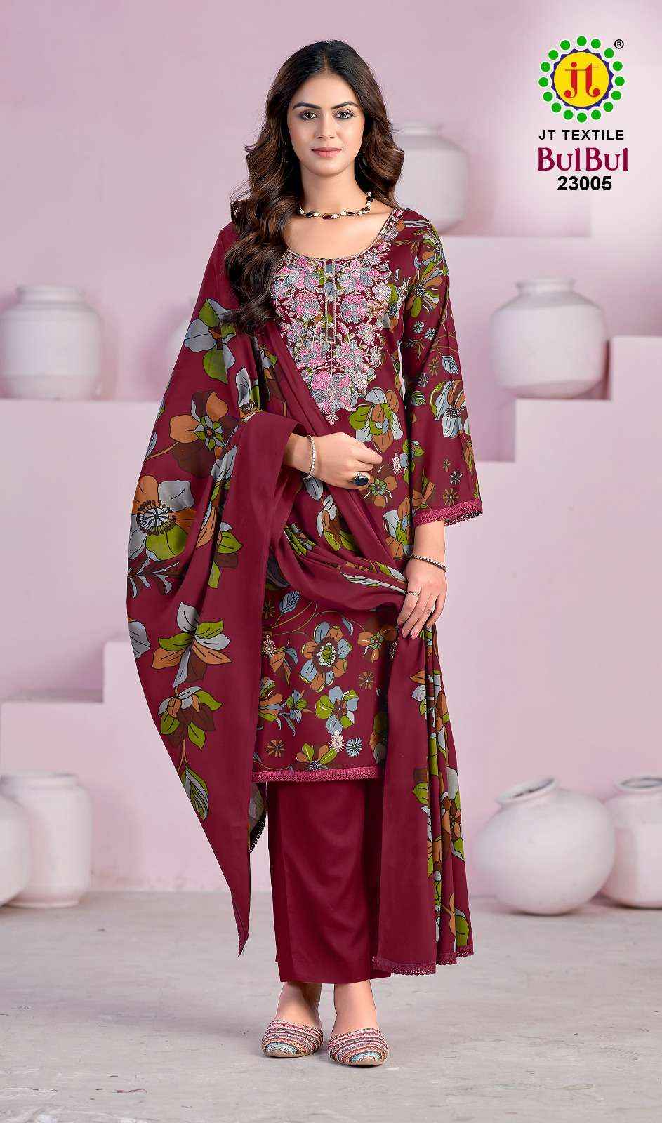 Jt Bulbul Vol 23 Rayon Dress Material Wholesale Online Price ( 5 Pcs Catalogue )