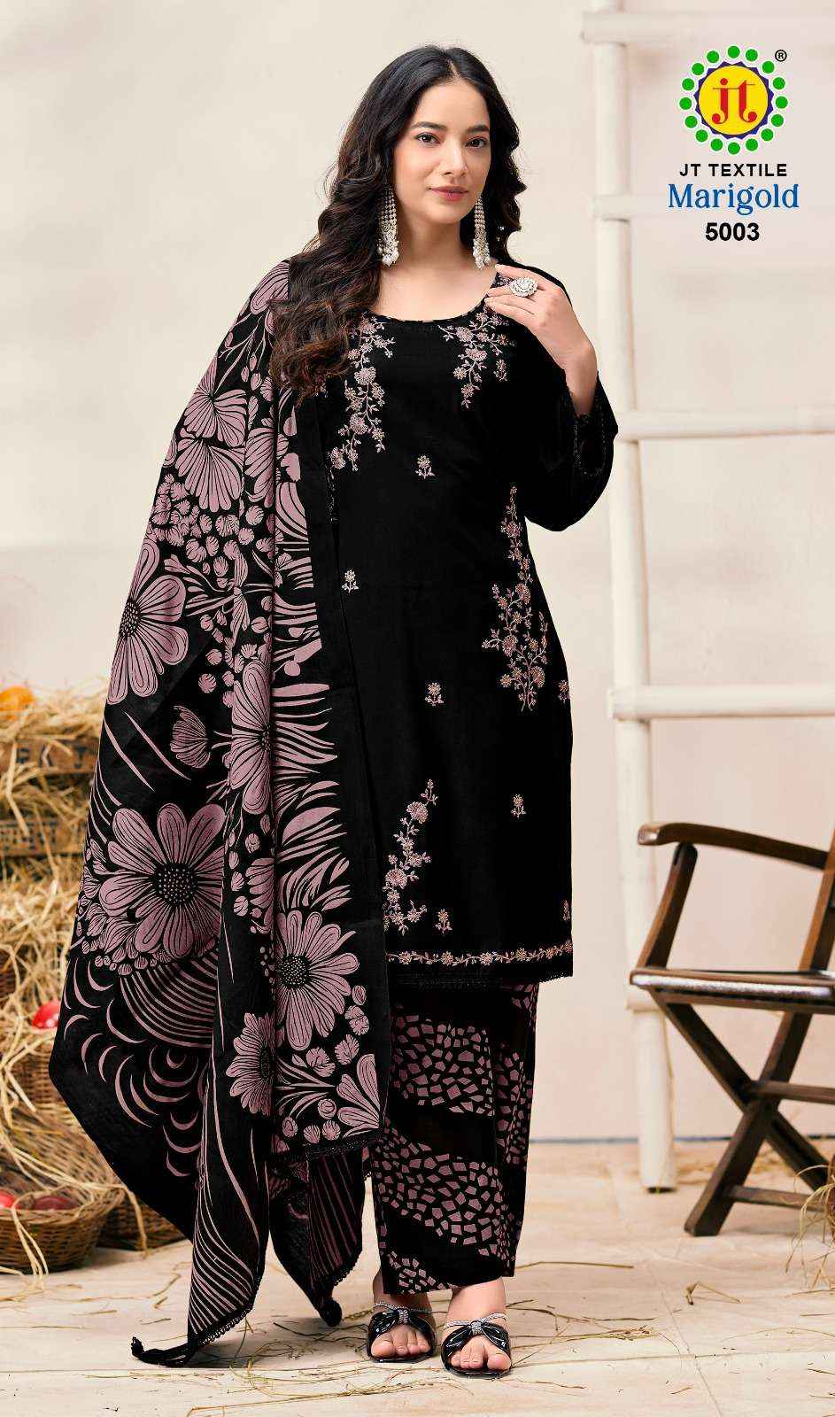 Jt Marigold Vol 5 Unstitch Fancy Ladies Dress Collection ( 5 Pcs Catalog )