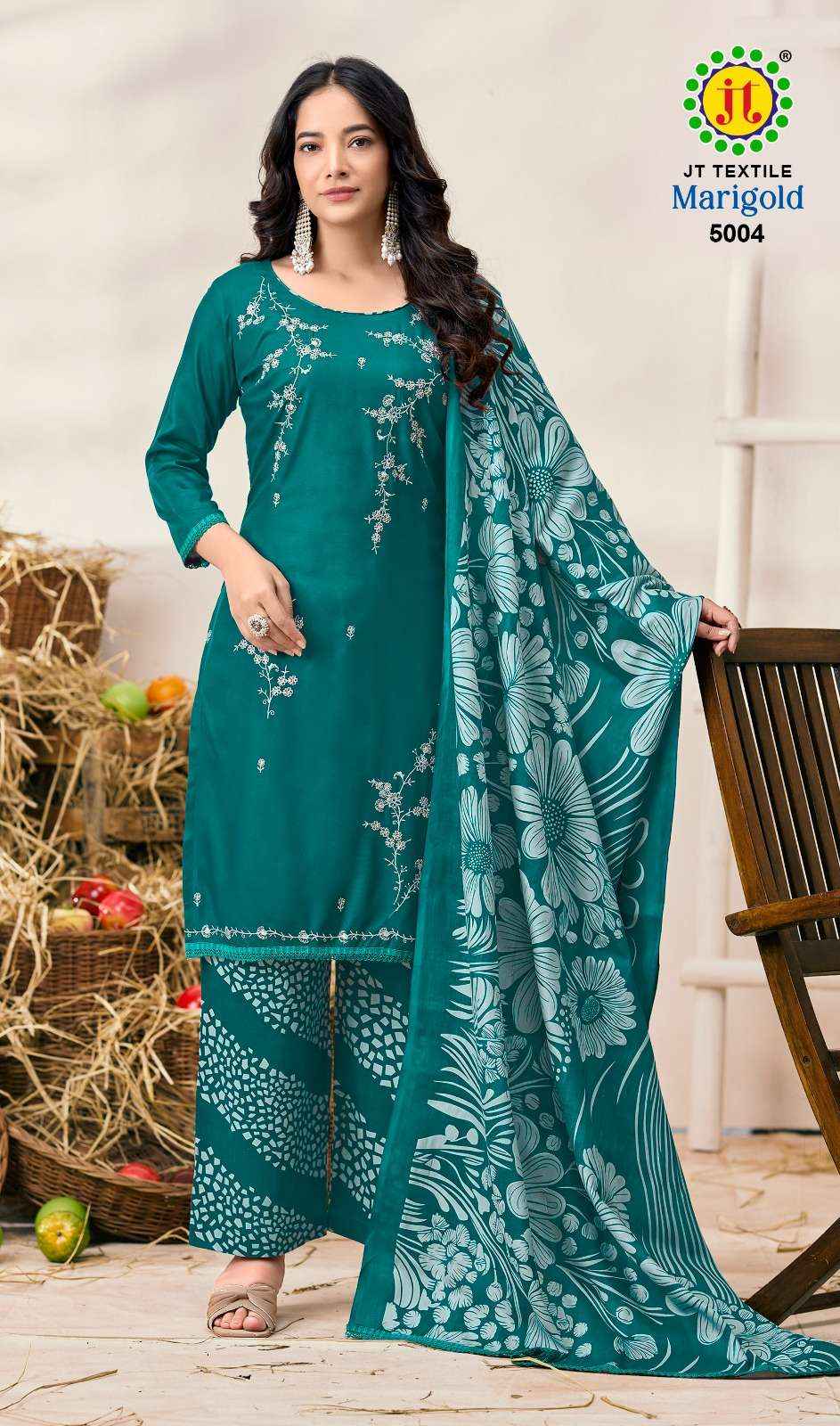 Jt Marigold Vol 5 Unstitch Fancy Ladies Dress Collection ( 5 Pcs Catalog )