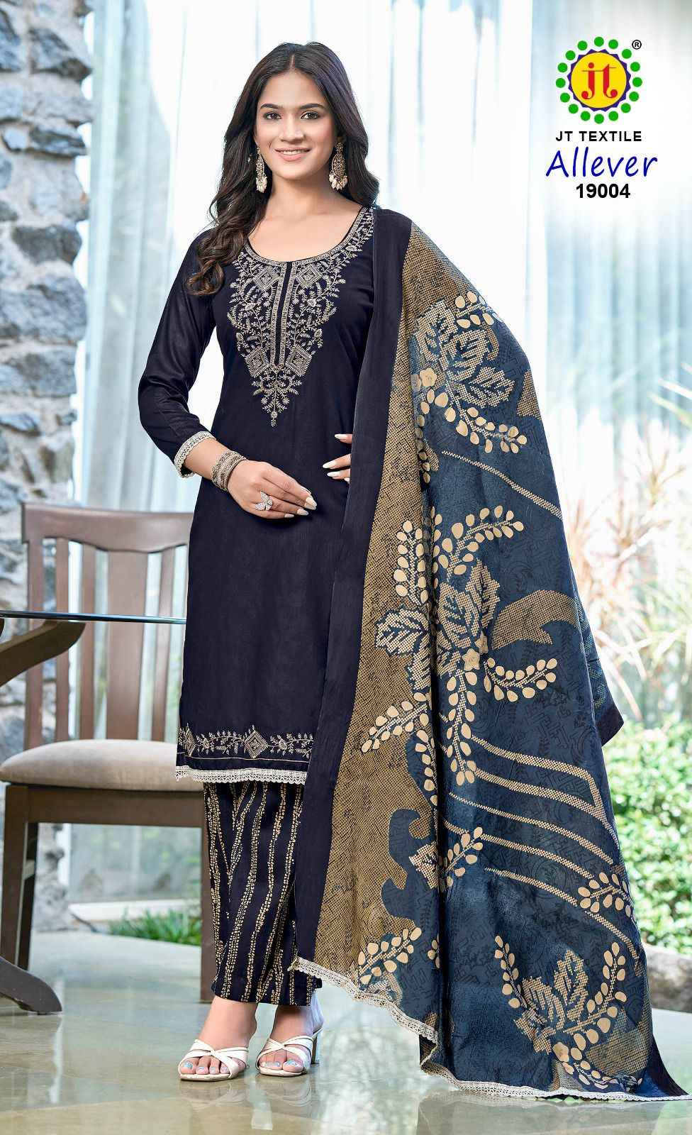 JT TEXTILE ALLEVER VOL 19 RAYON DRESS MATERIAL WHOLESALE SURAT ( 5 PCS CATALOGUE )