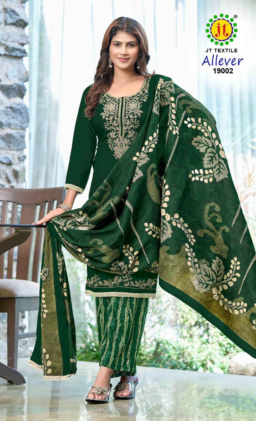 JT TEXTILE ALLEVER VOL 19 RAYON DRESS MATERIAL WHOLESALE SURAT ( 5 PCS CATALOGUE )