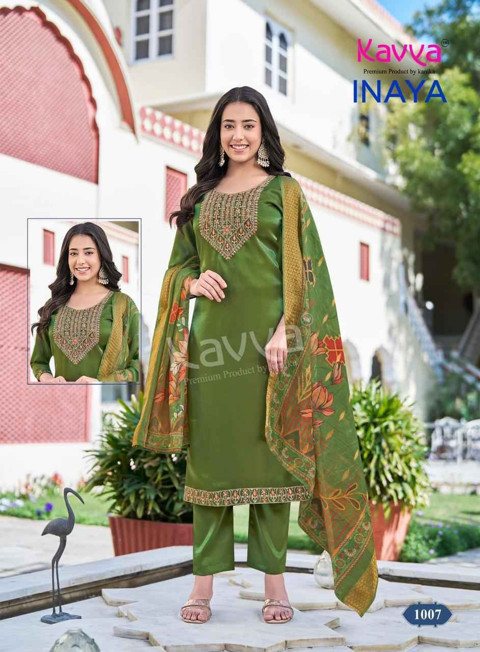 Kavya Inaya Vol 1 Roman Glass Silk Kurti Combo Collection ( 10 Pcs Catalog )