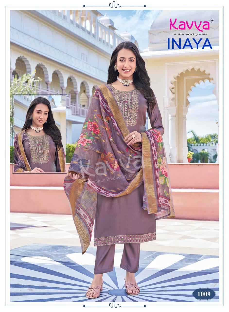 Kavya Inaya Vol 1 Roman Glass Silk Kurti Combo Collection ( 10 Pcs Catalog )