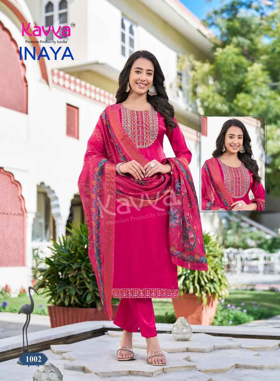 Kavya Inaya Vol 1 Roman Glass Silk Kurti Combo Collection ( 10 Pcs Catalog )