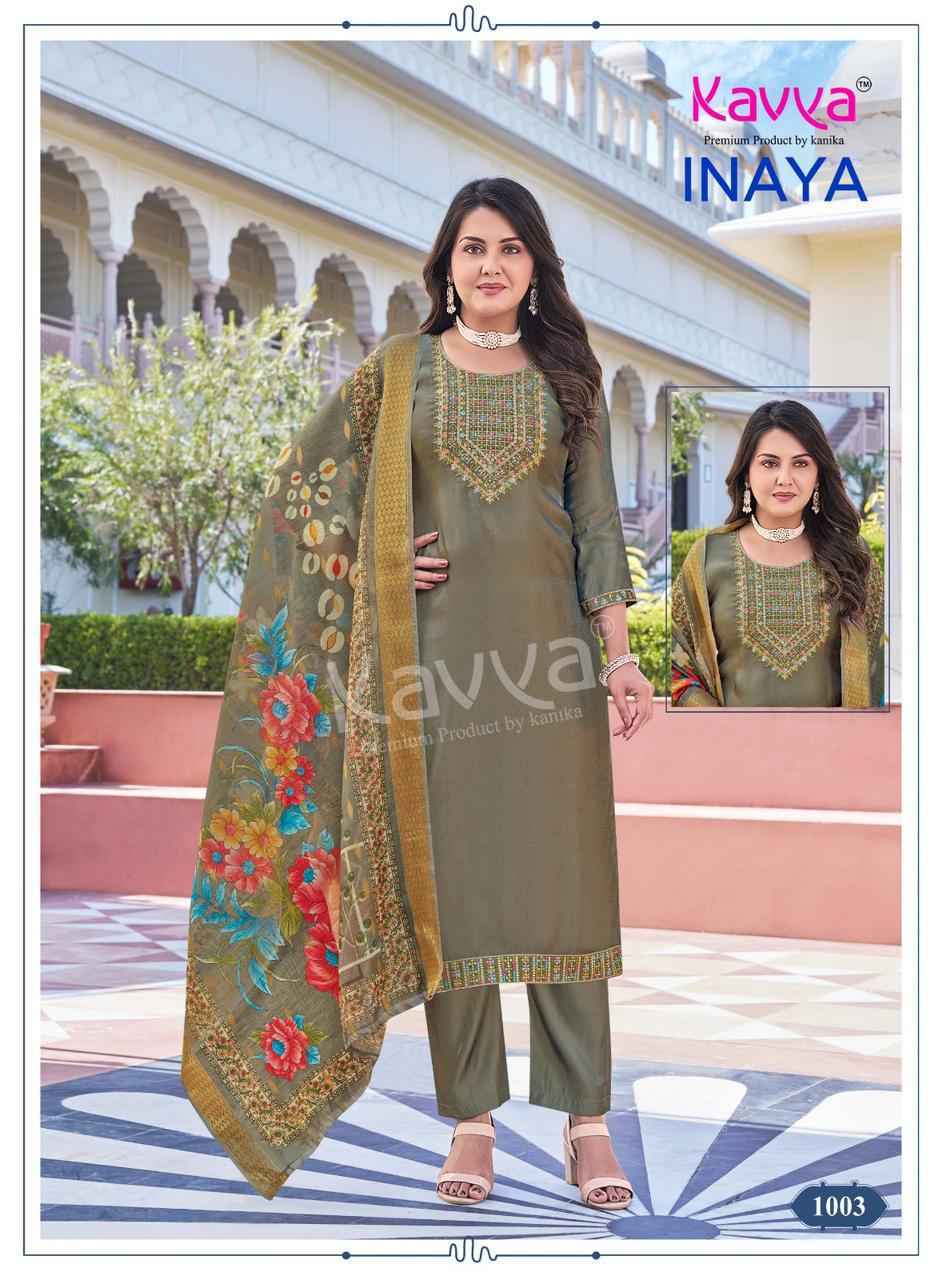 Kavya Inaya Vol 1 Roman Glass Silk Kurti Combo Collection ( 10 Pcs Catalog )