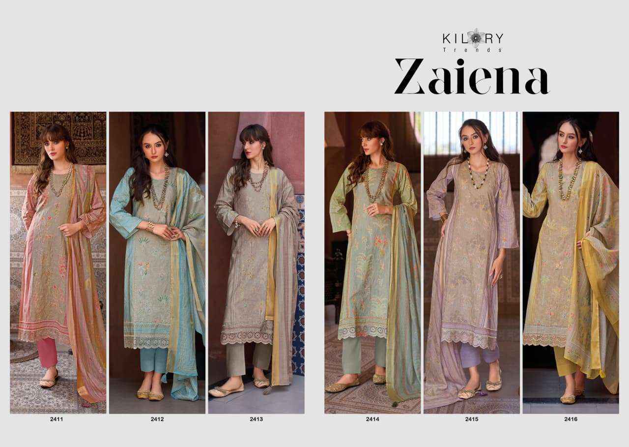 Kilory Trends Zaiena Lawn Cotton Dress Material Wholesale Collection ( 6 Pcs Catalog )