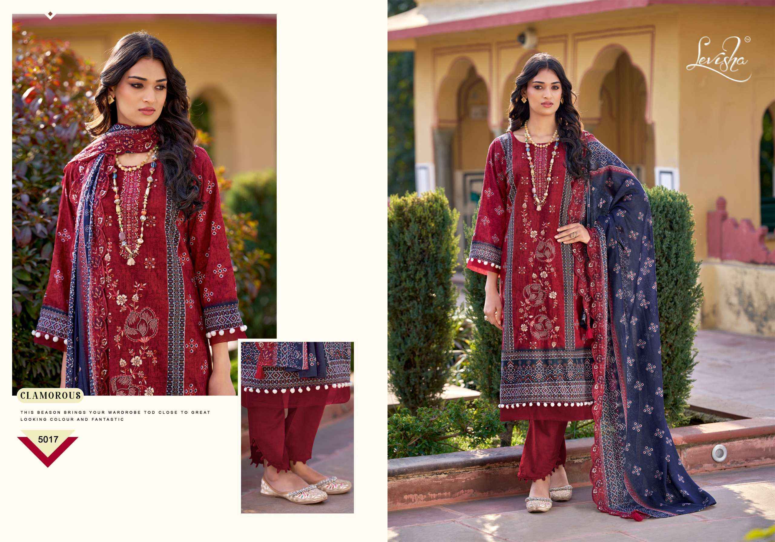 Levisha Bin Saeed Vol 5 Lawn Cotton Dress Material Wholesale Collection ( 6 Pcs Catalog )