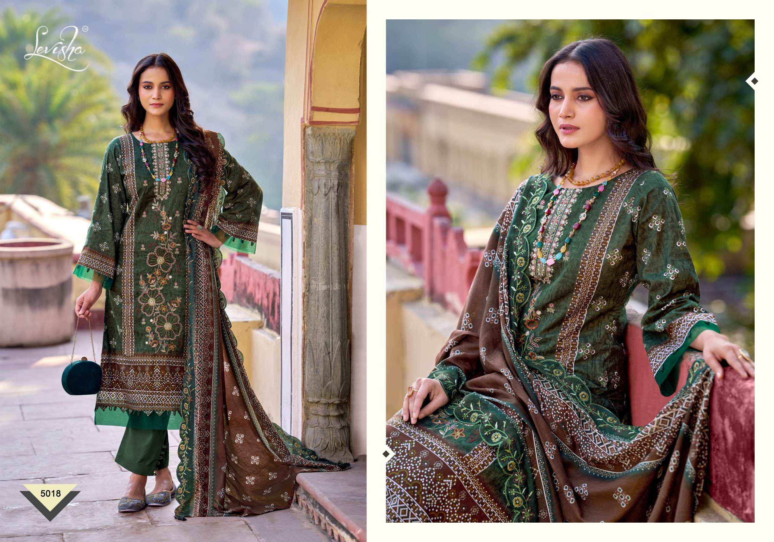 Levisha Bin Saeed Vol 5 Lawn Cotton Dress Material Wholesale Collection ( 6 Pcs Catalog )