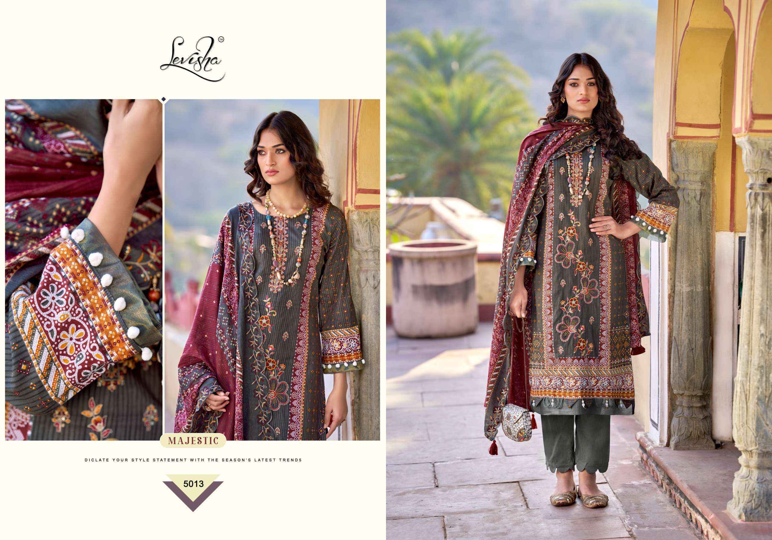 Levisha Bin Saeed Vol 5 Lawn Cotton Dress Material Wholesale Collection ( 6 Pcs Catalog )