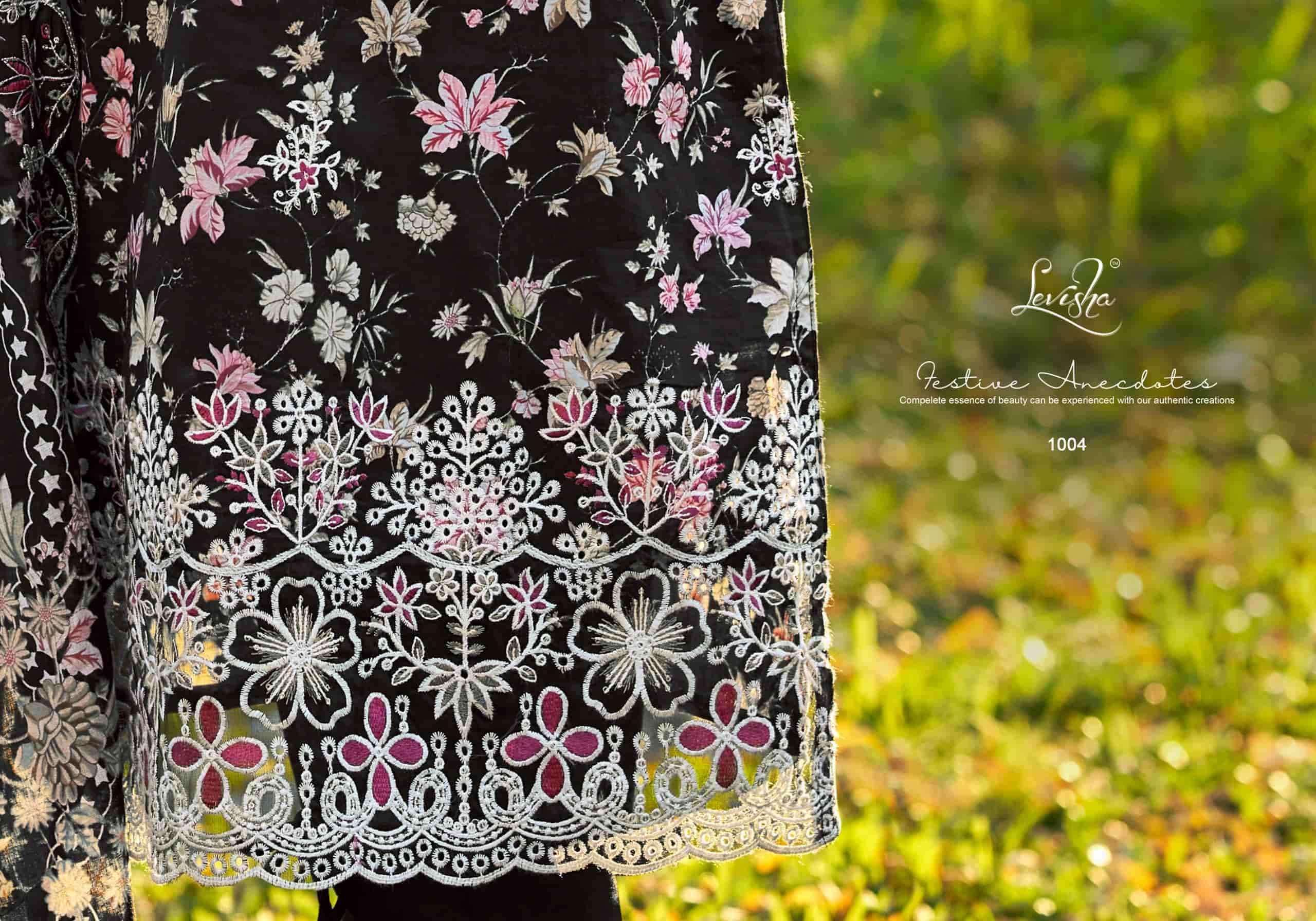 Levisha Chikakari Pure Lawn Cotton Dress Material Wholesale Online Price ( 6 Pcs Catalogue )